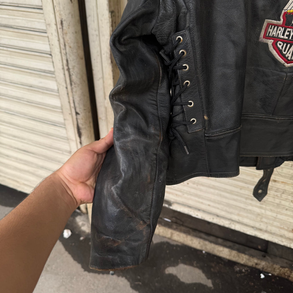 1970s harley davidson biker jacket - Med