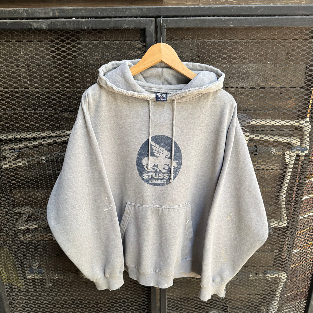 90s stussy winged lion hoodie - L/XL