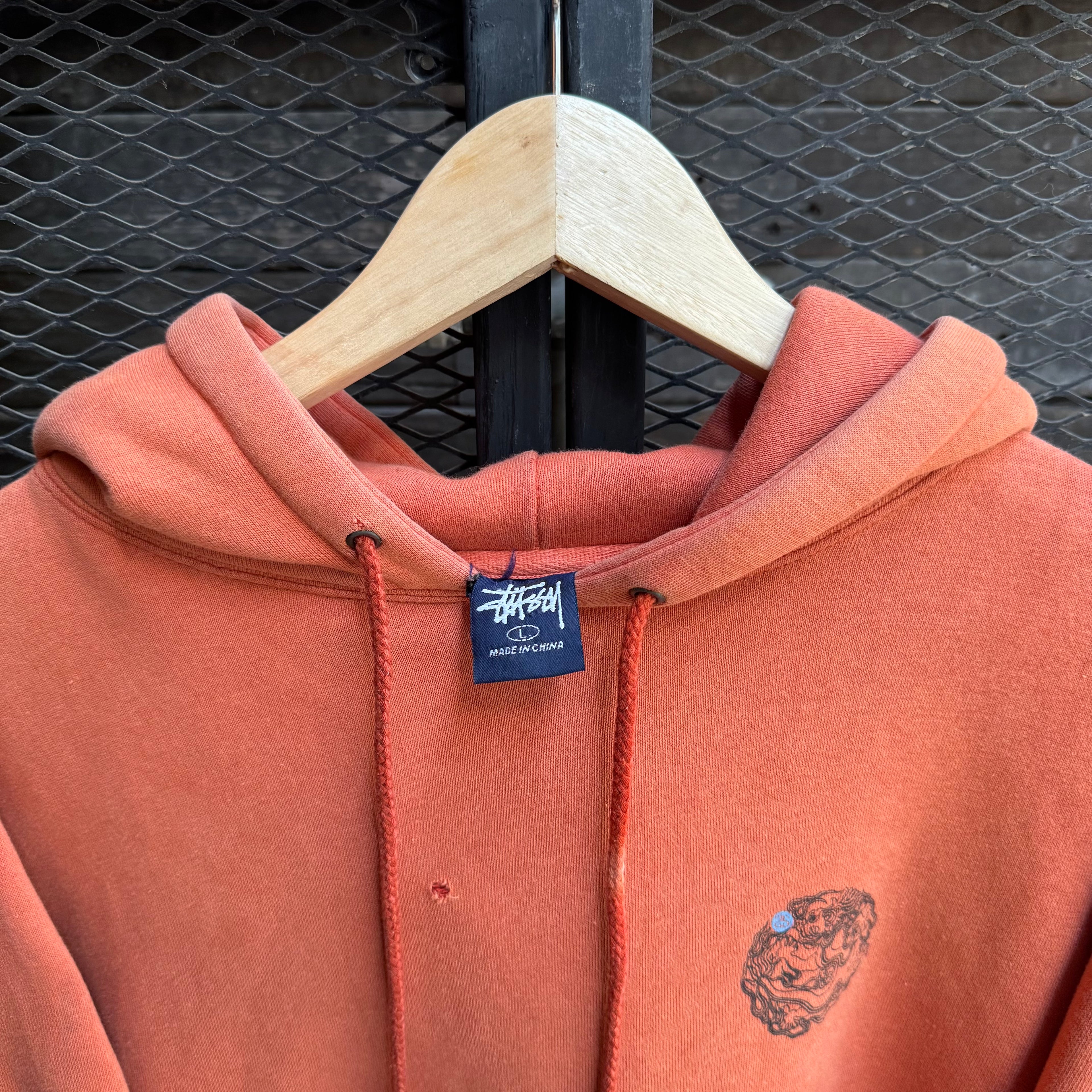 90s stussy dragon hoodie - Large