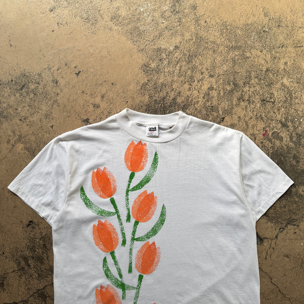 90s tulip flowers tee - Large