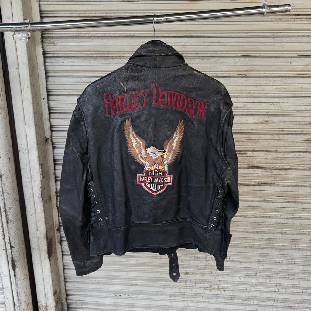 1970s harley davidson biker jacket - Med