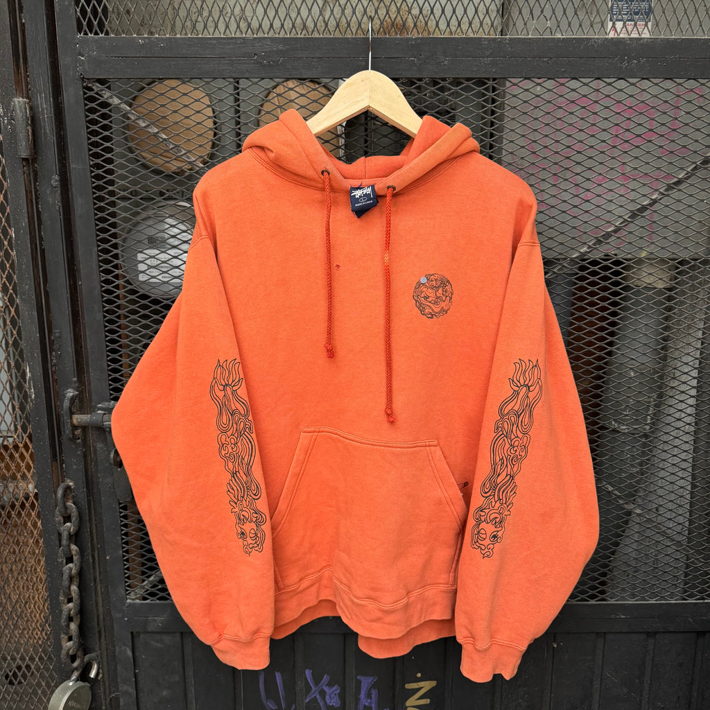 90s stussy dragon hoodie - Large