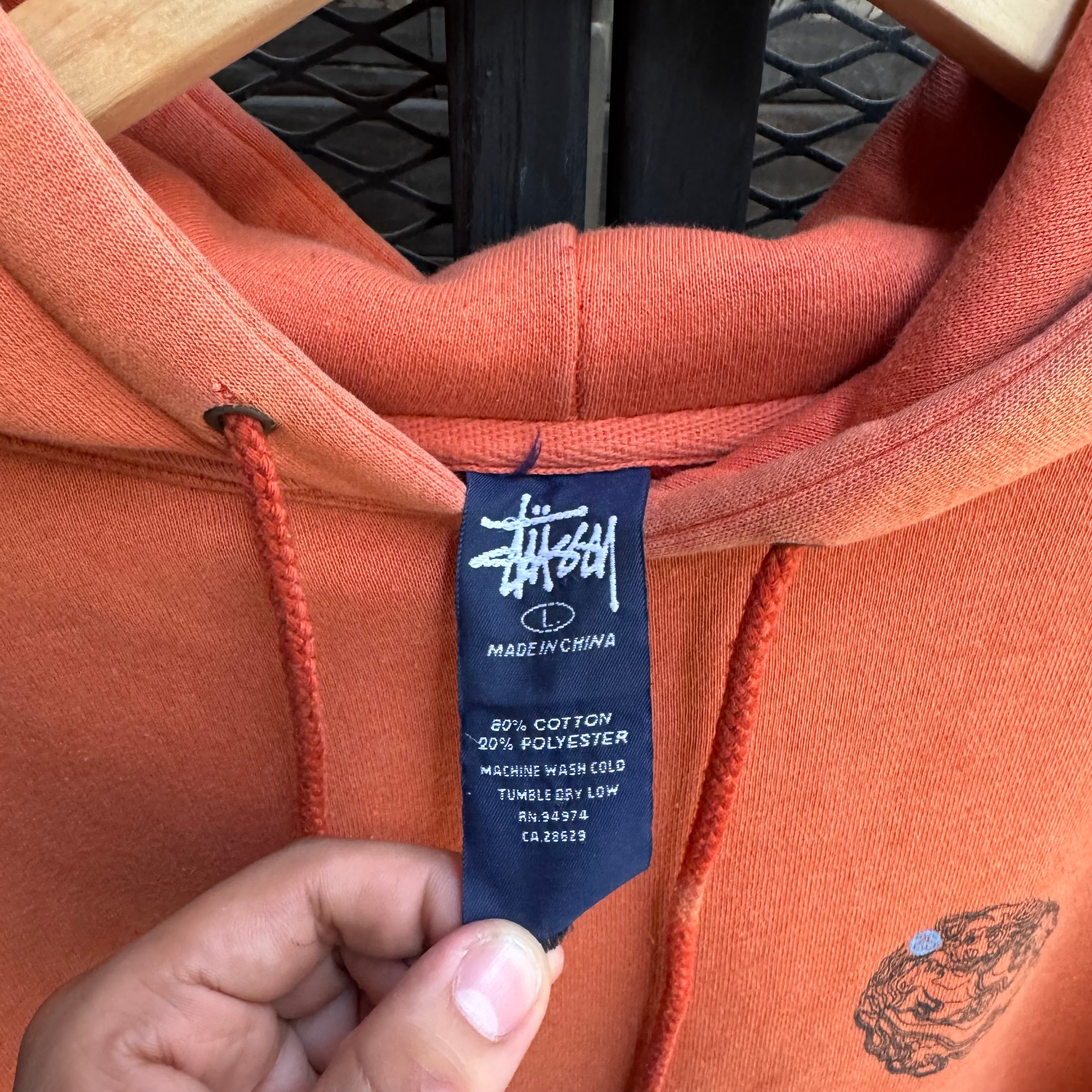90s stussy dragon hoodie - Large