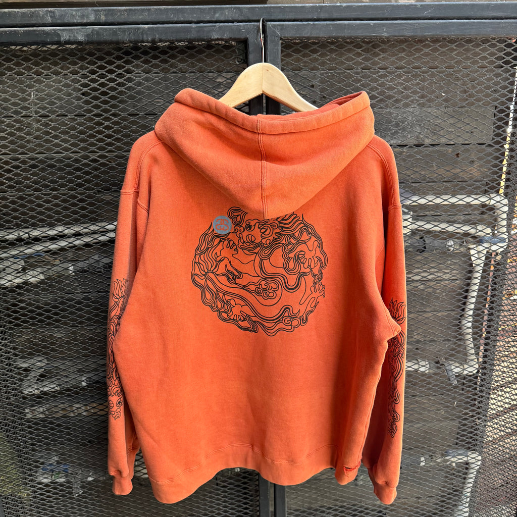 90s stussy dragon hoodie - Large