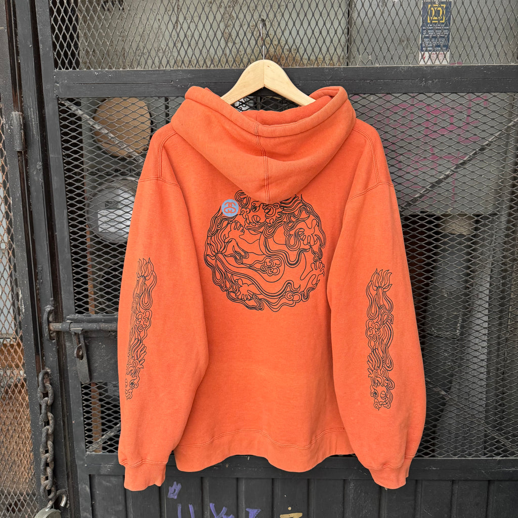 90s stussy dragon hoodie - Large