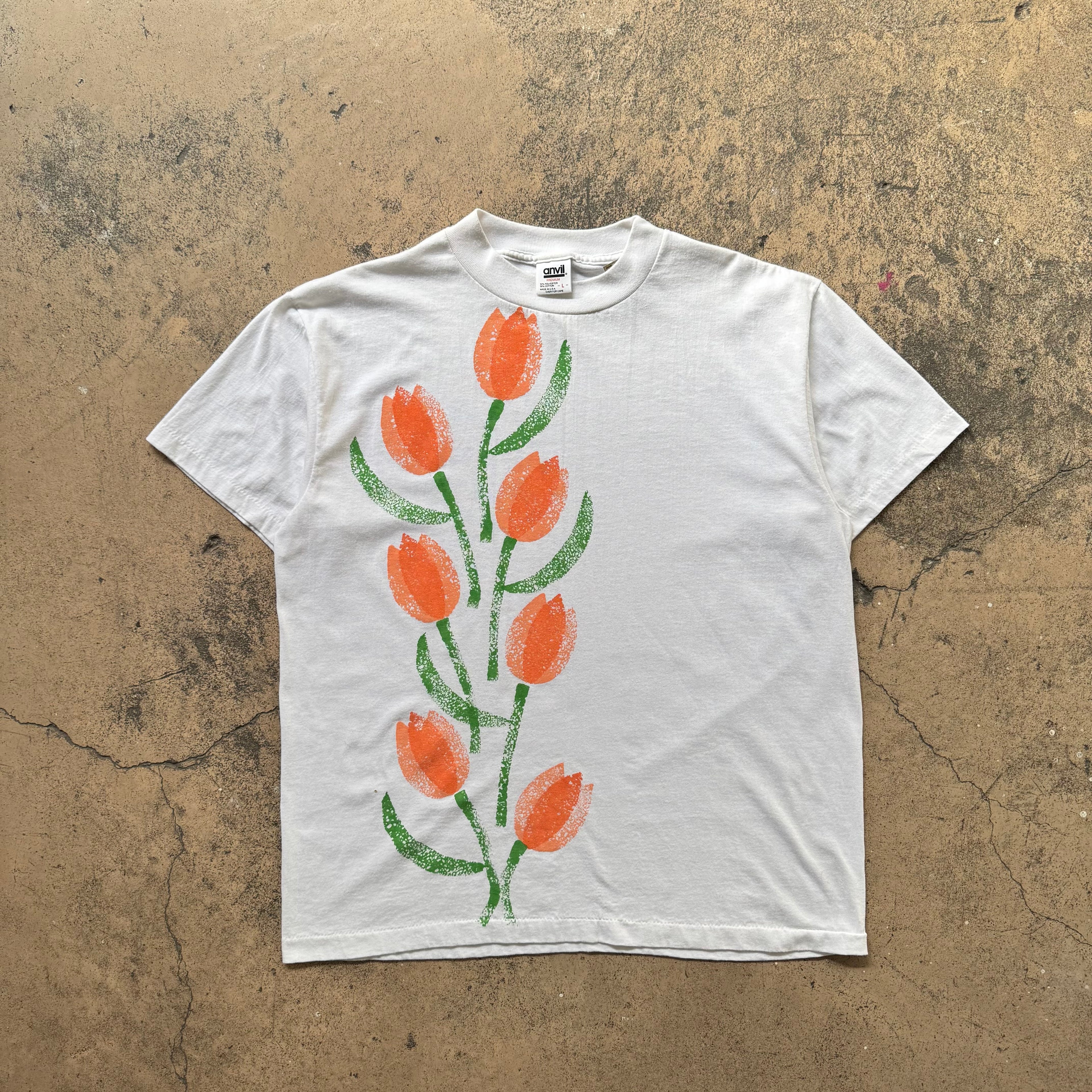 90s tulip flowers tee - Large