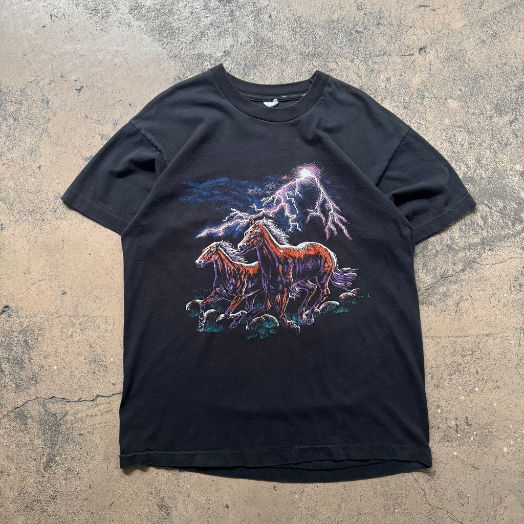 90s horses thunder tee - Large