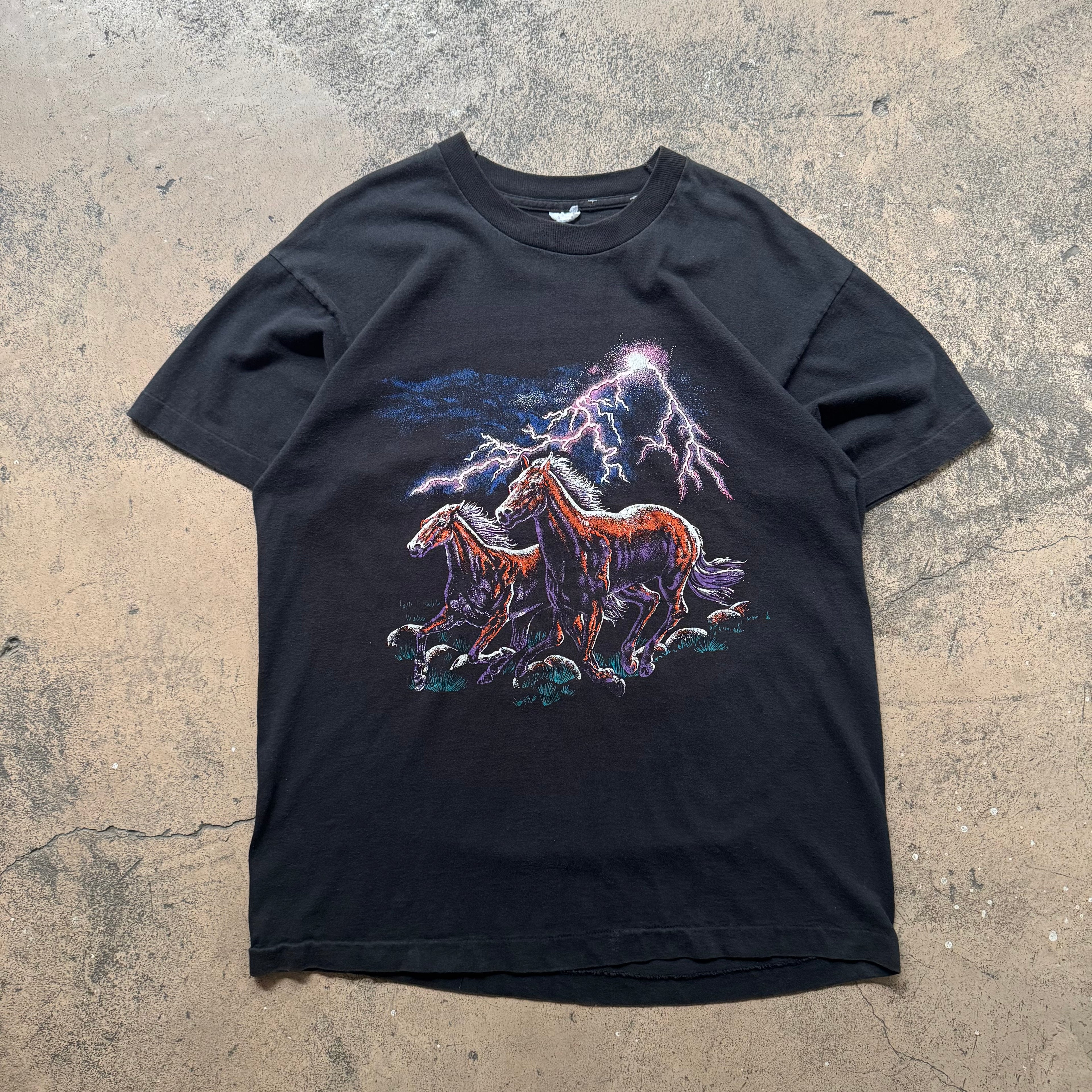 90s horses thunder tee - Large