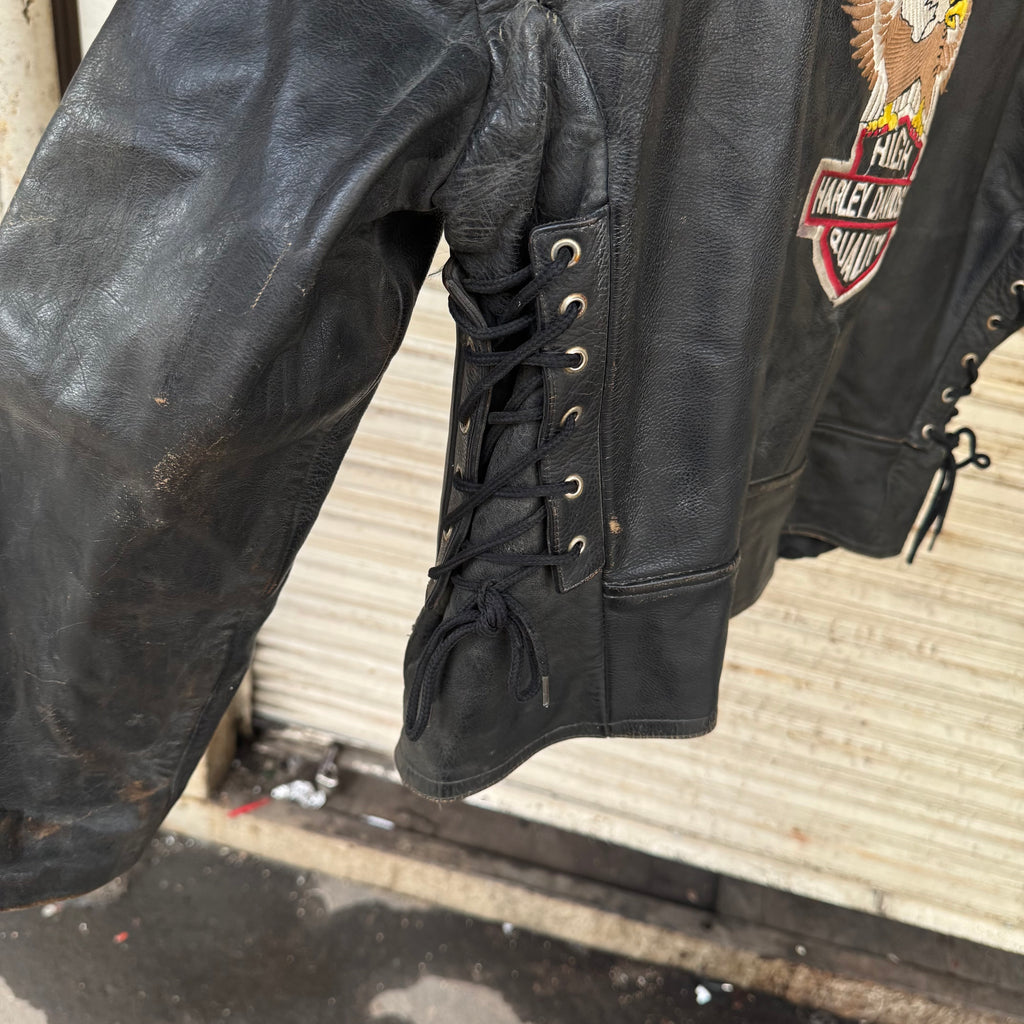 1970s harley davidson biker jacket - Med
