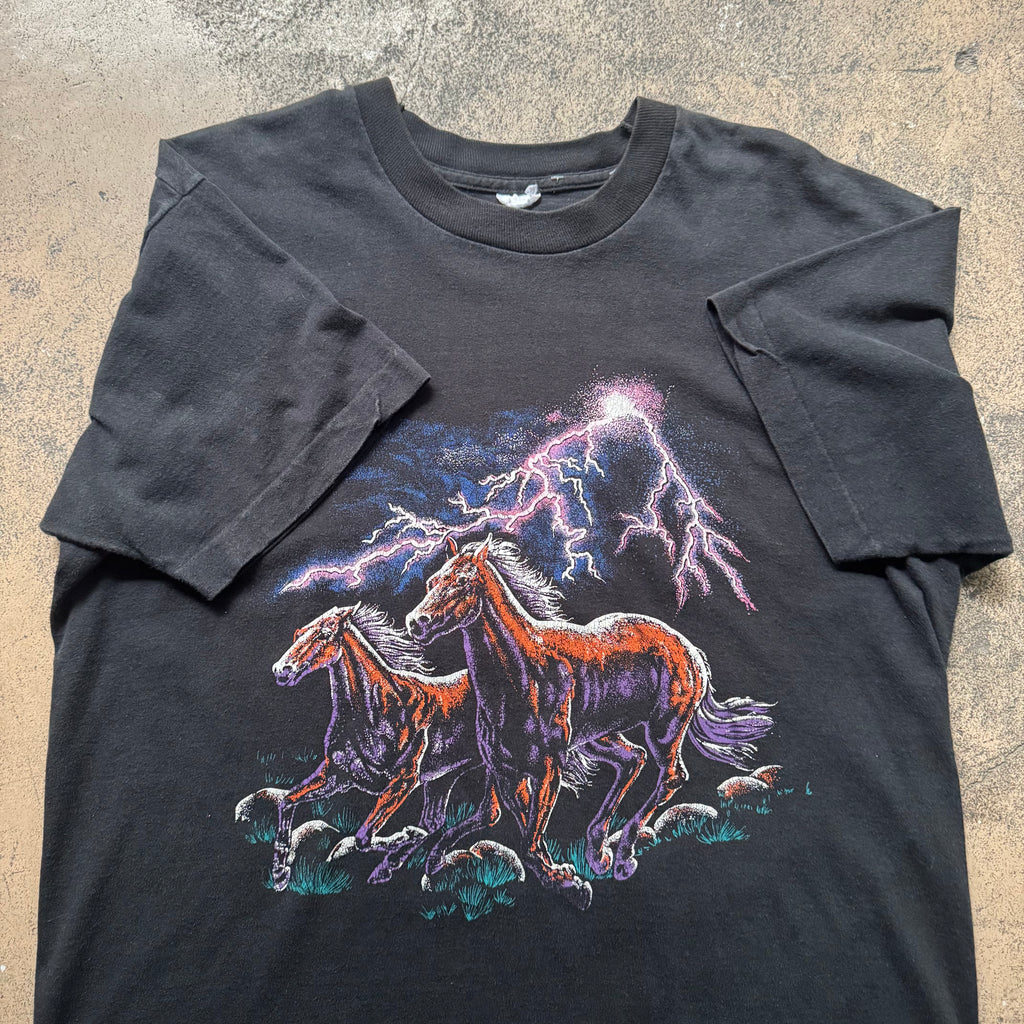 90s horses thunder tee - Large