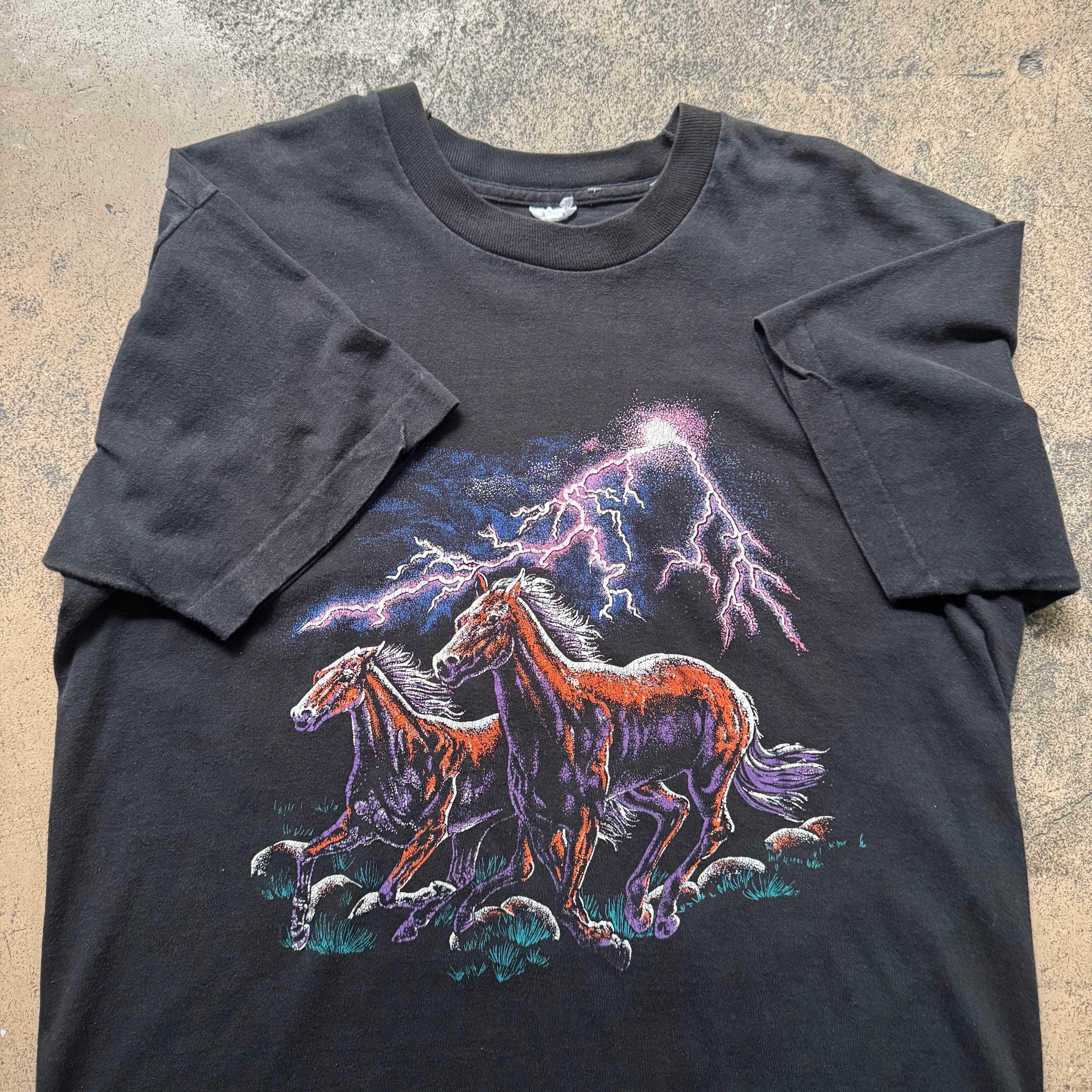 90s horses thunder tee - Large