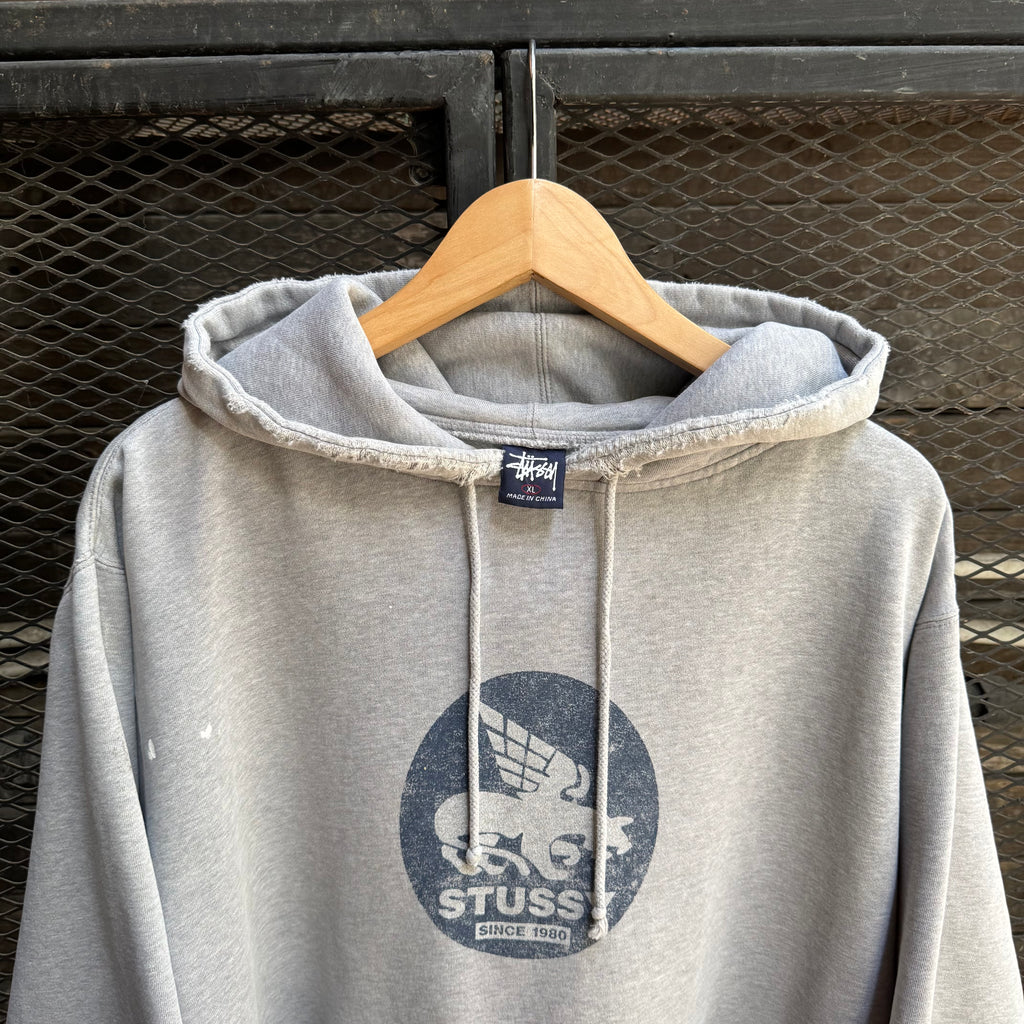 90s stussy winged lion hoodie - L/XL