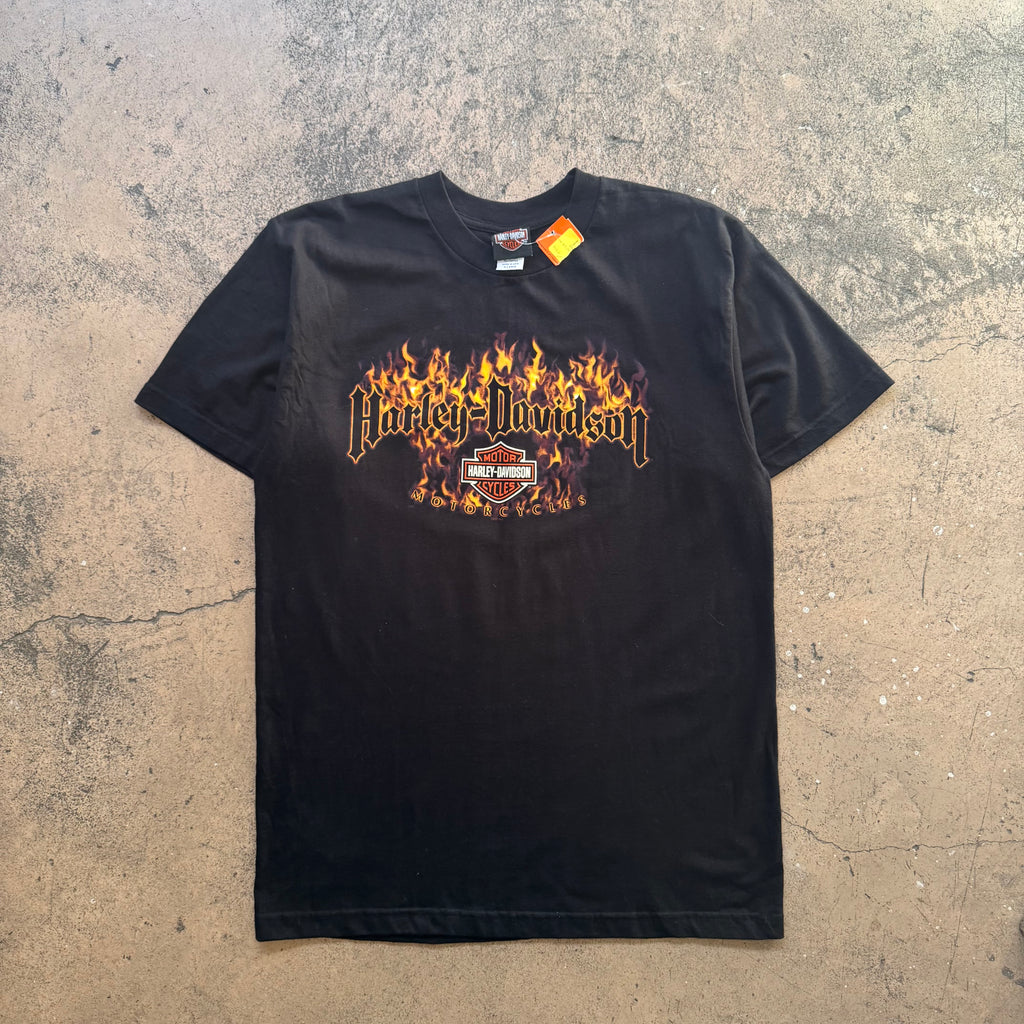 00s harley davidson flames tee - L/XL