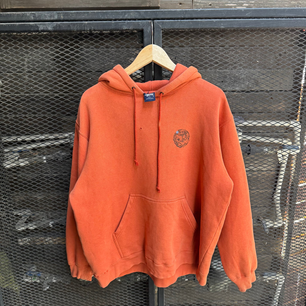 90s stussy dragon hoodie - Large