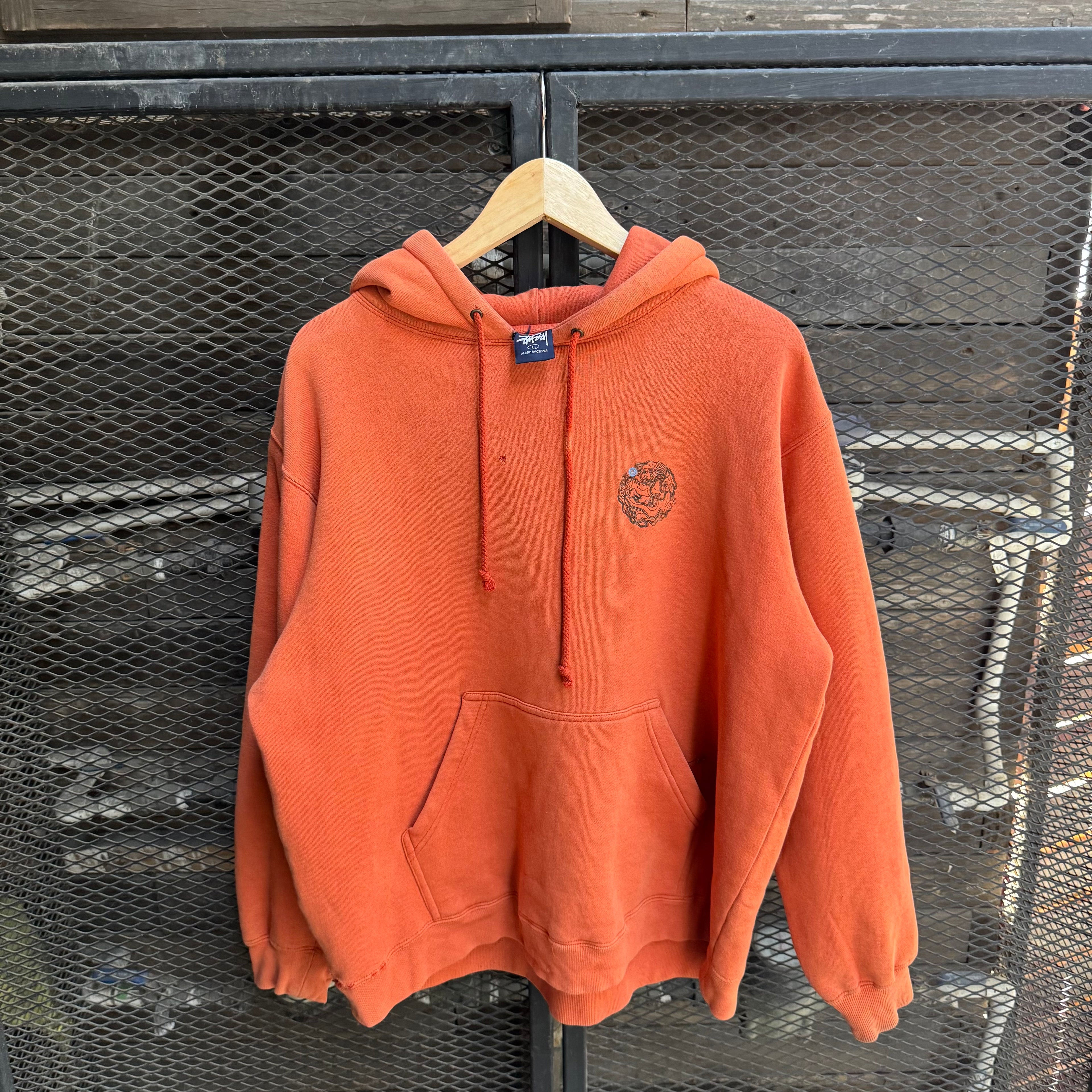 90s stussy dragon hoodie - Large