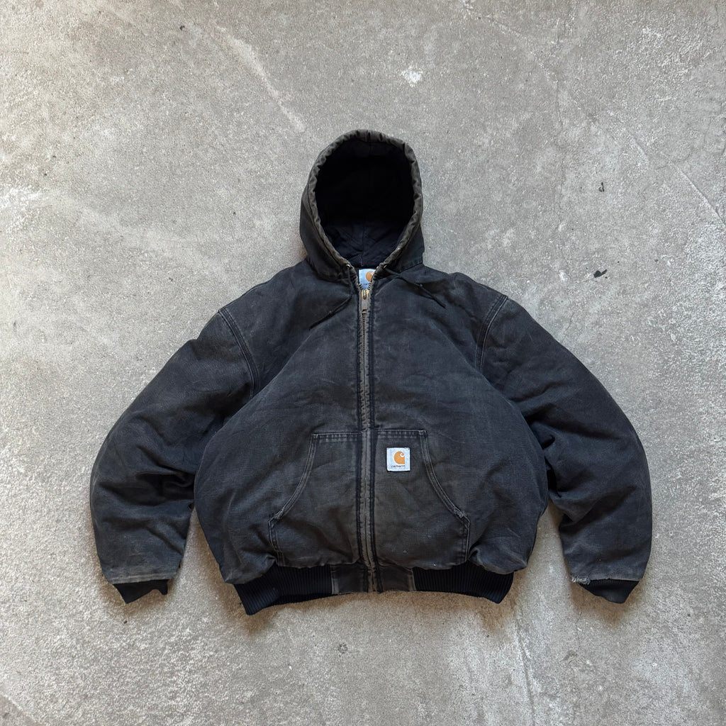 90s black carhartt duck active jacket - XL