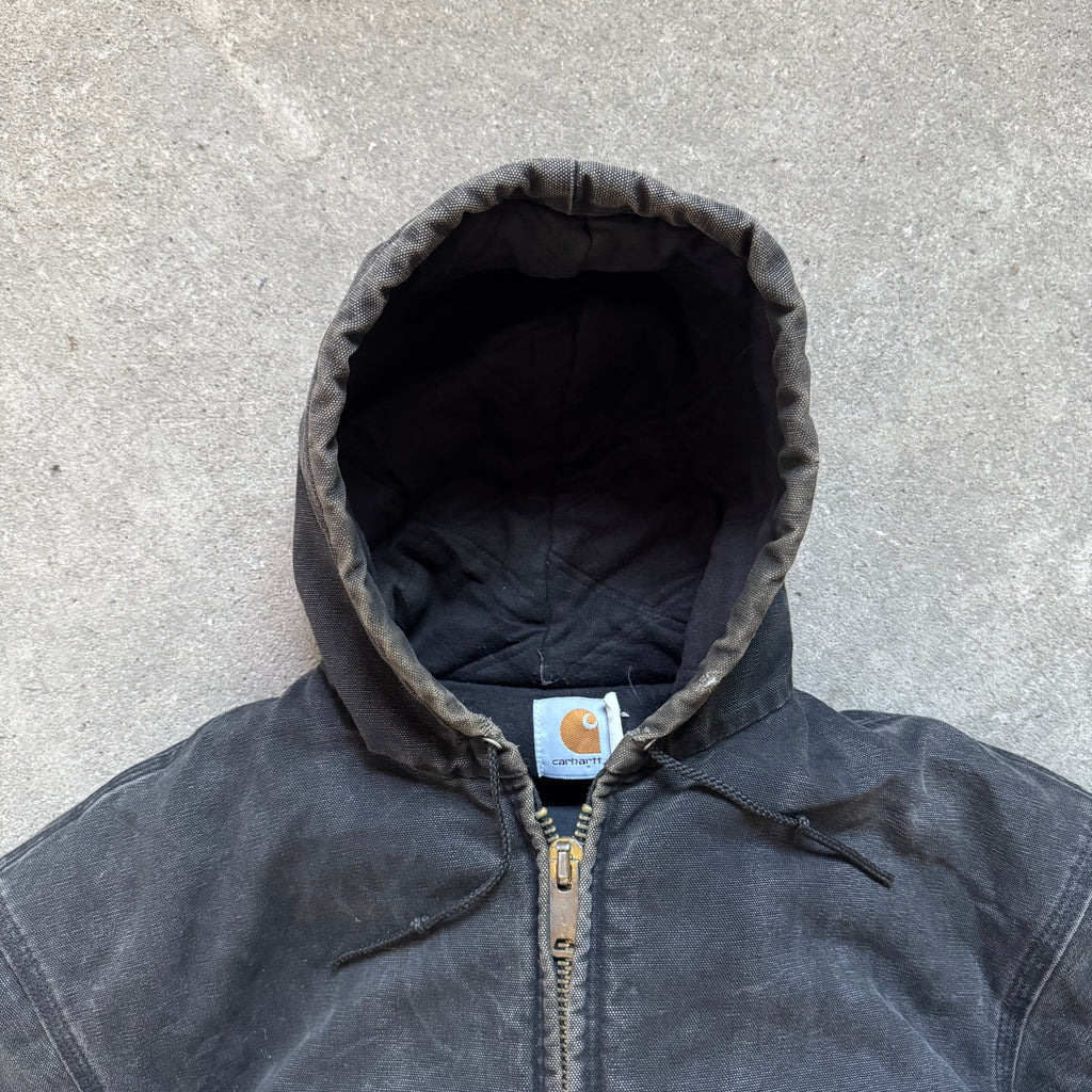 90s black carhartt duck active jacket - XL