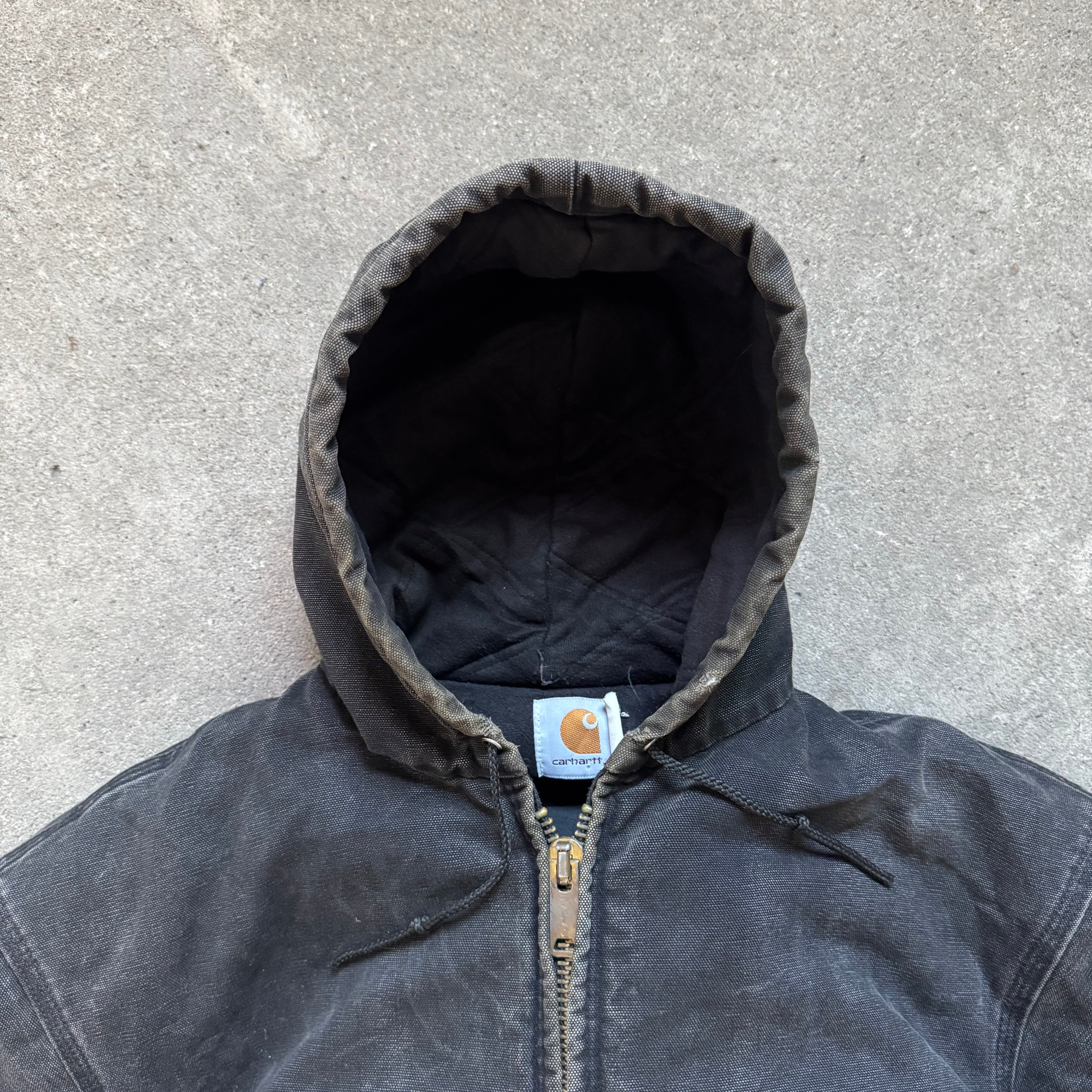 90s black carhartt duck active jacket - XL