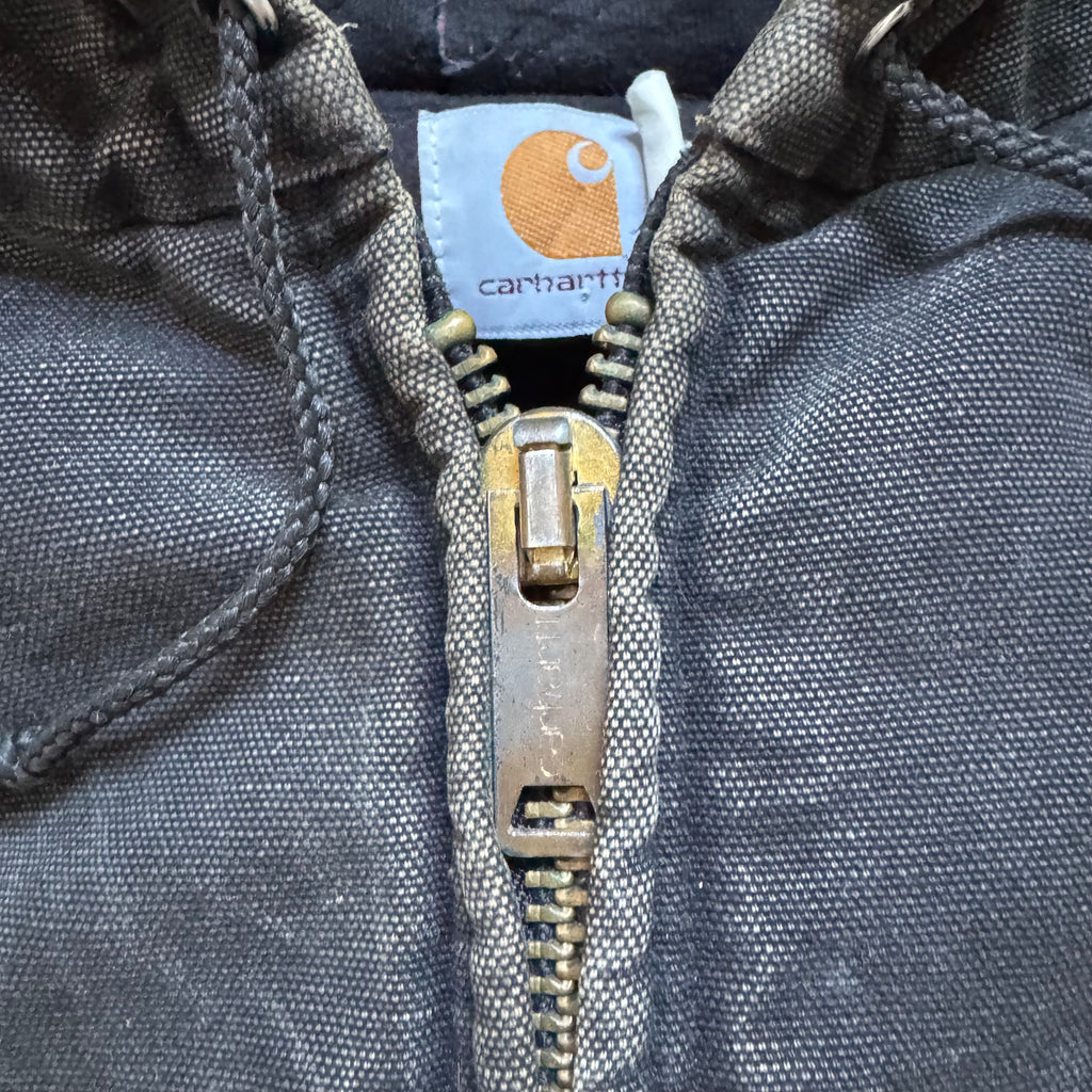 90s black carhartt duck active jacket - XL