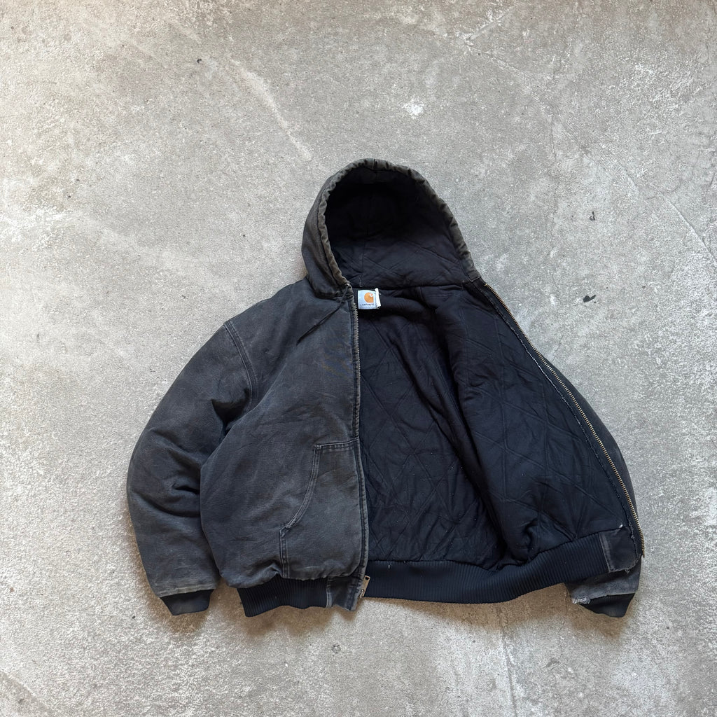 90s black carhartt duck active jacket - XL