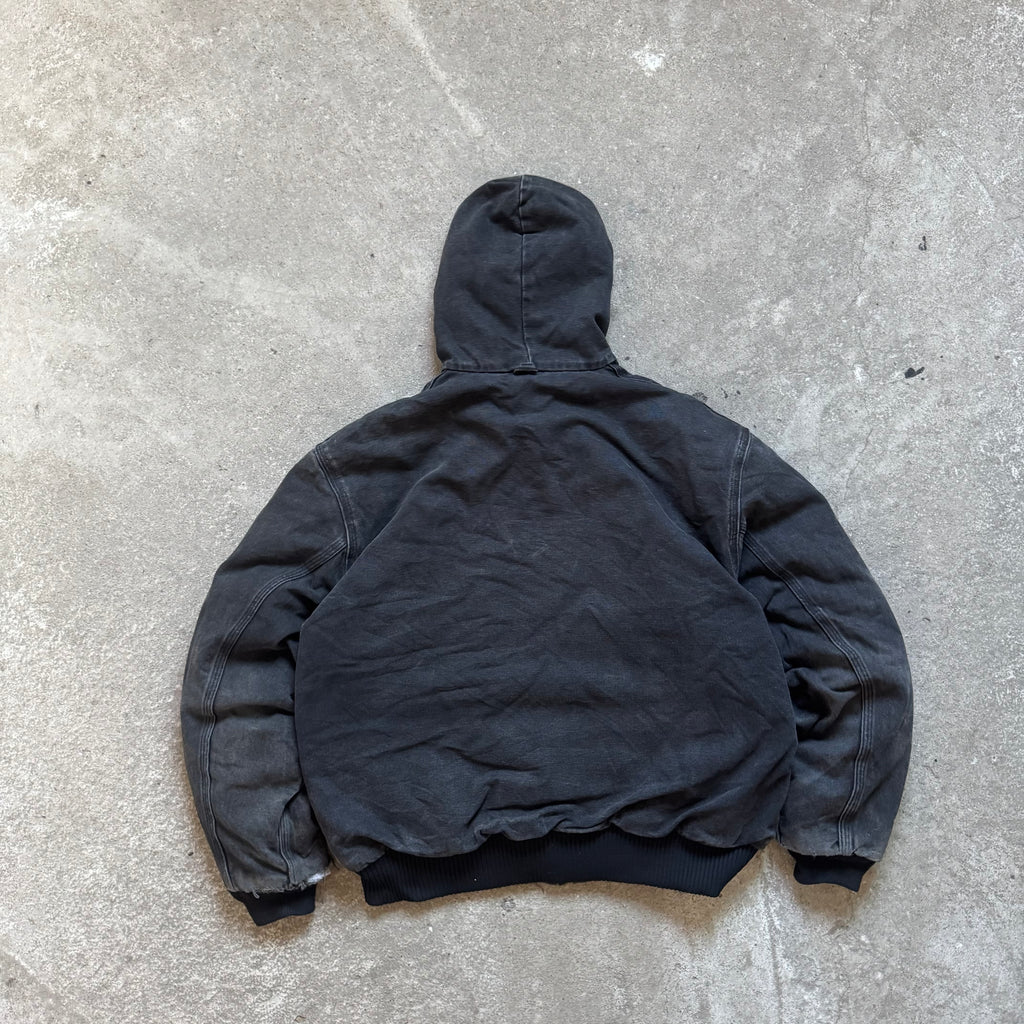 90s black carhartt duck active jacket - XL