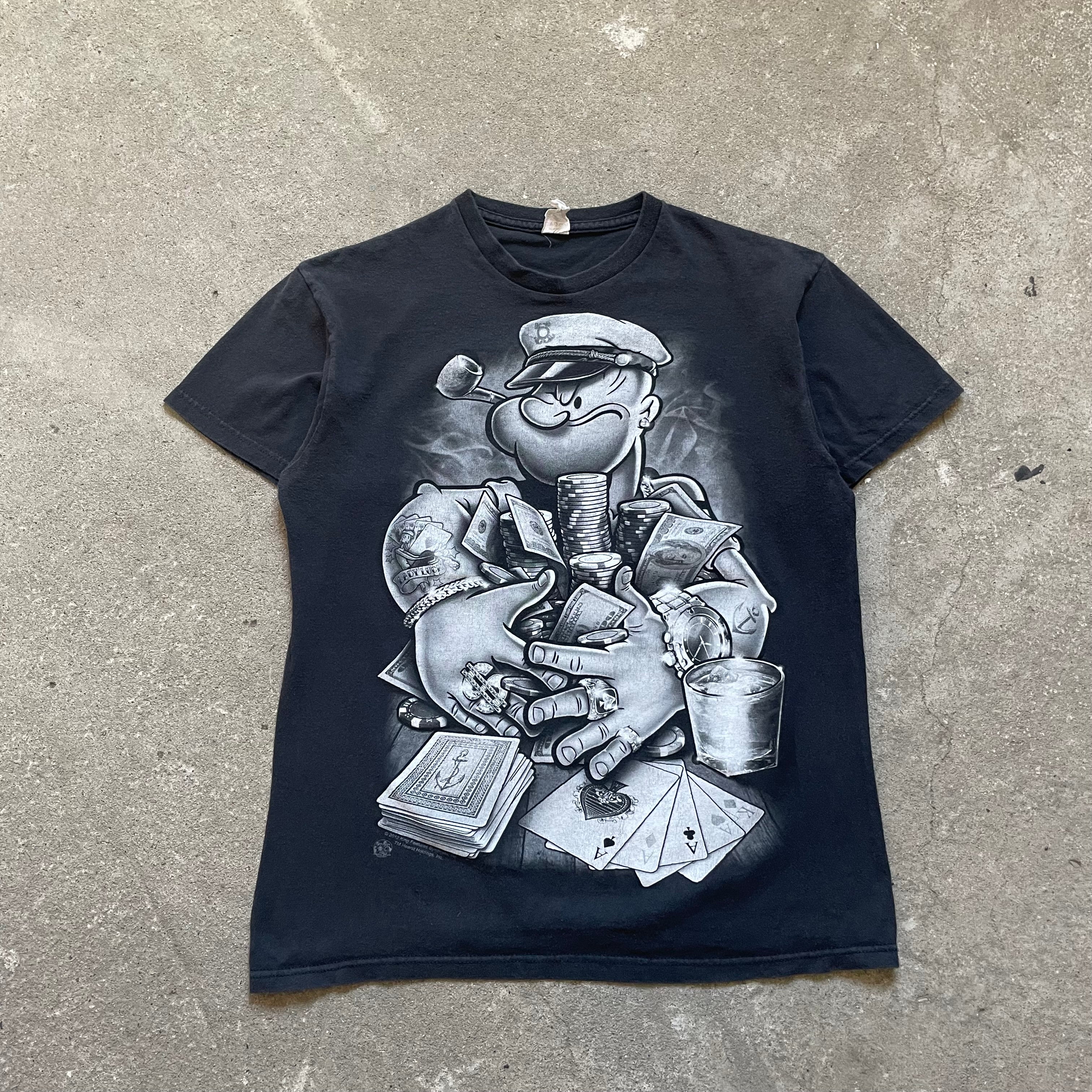 00s thug popeyes two tees - med