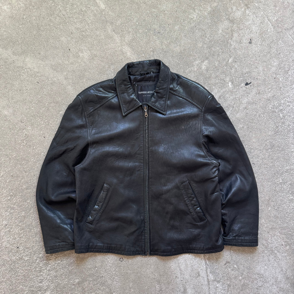90s/80s genuine leather work jacket - M/L