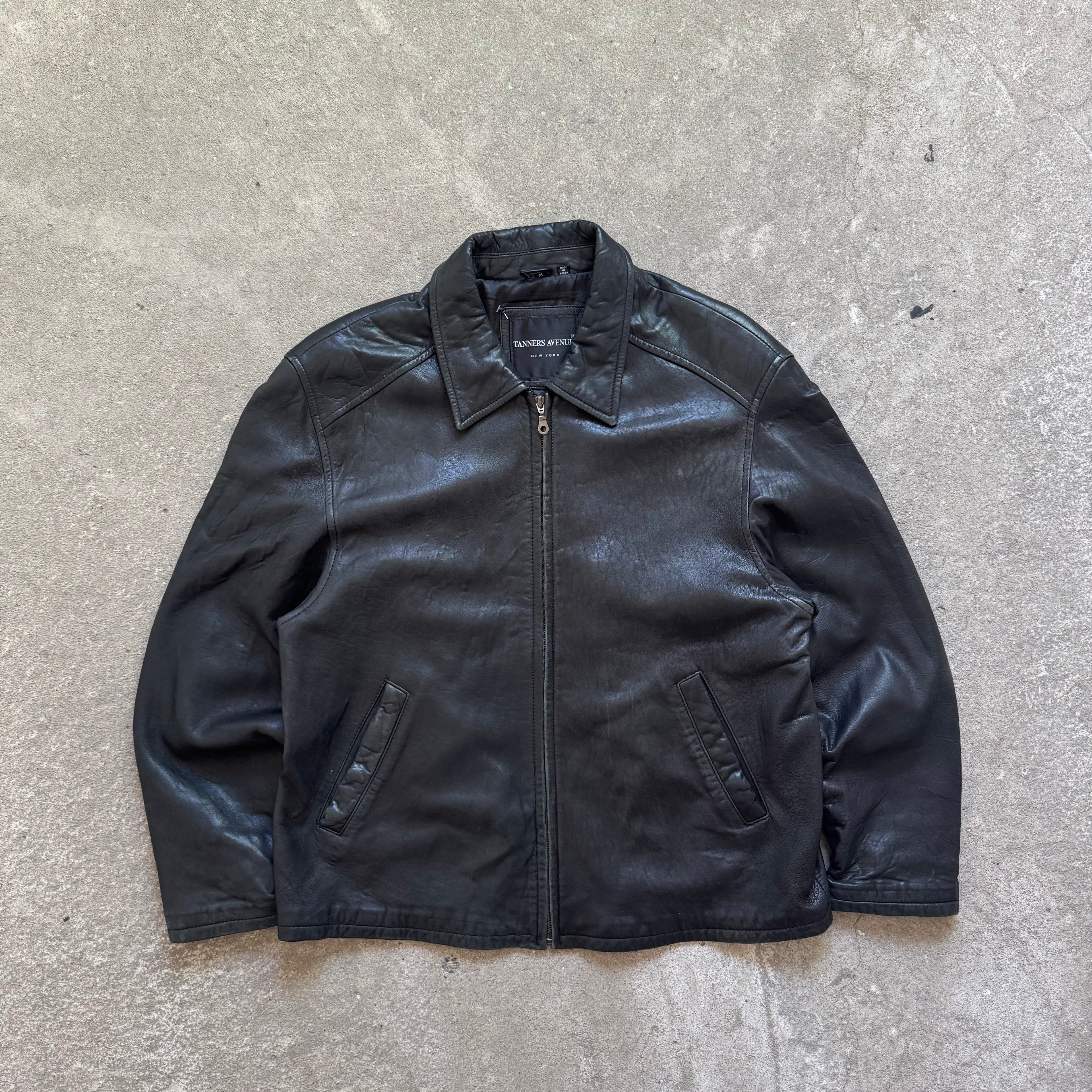 90s/80s genuine leather work jacket - M/L
