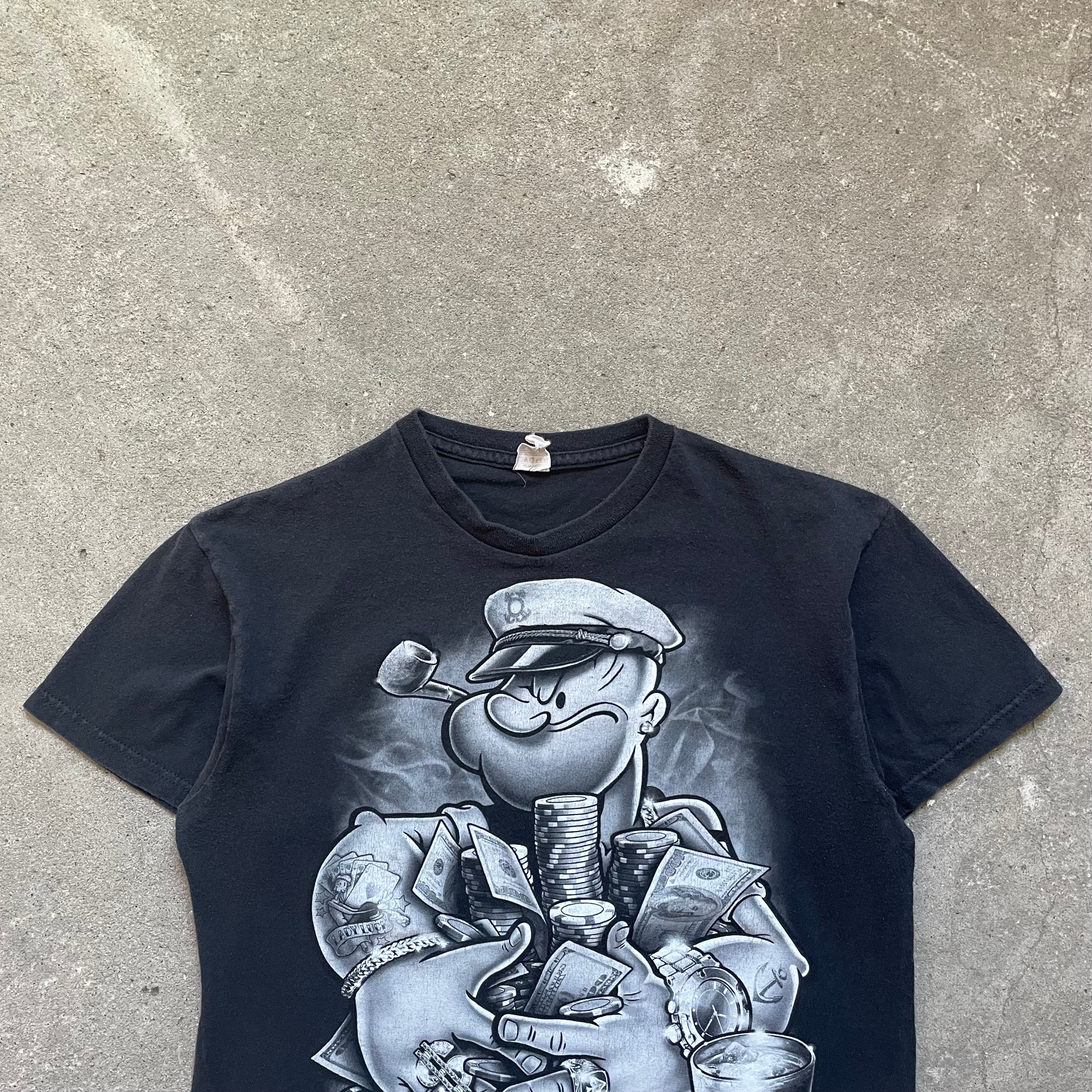 00s thug popeyes two tees - med