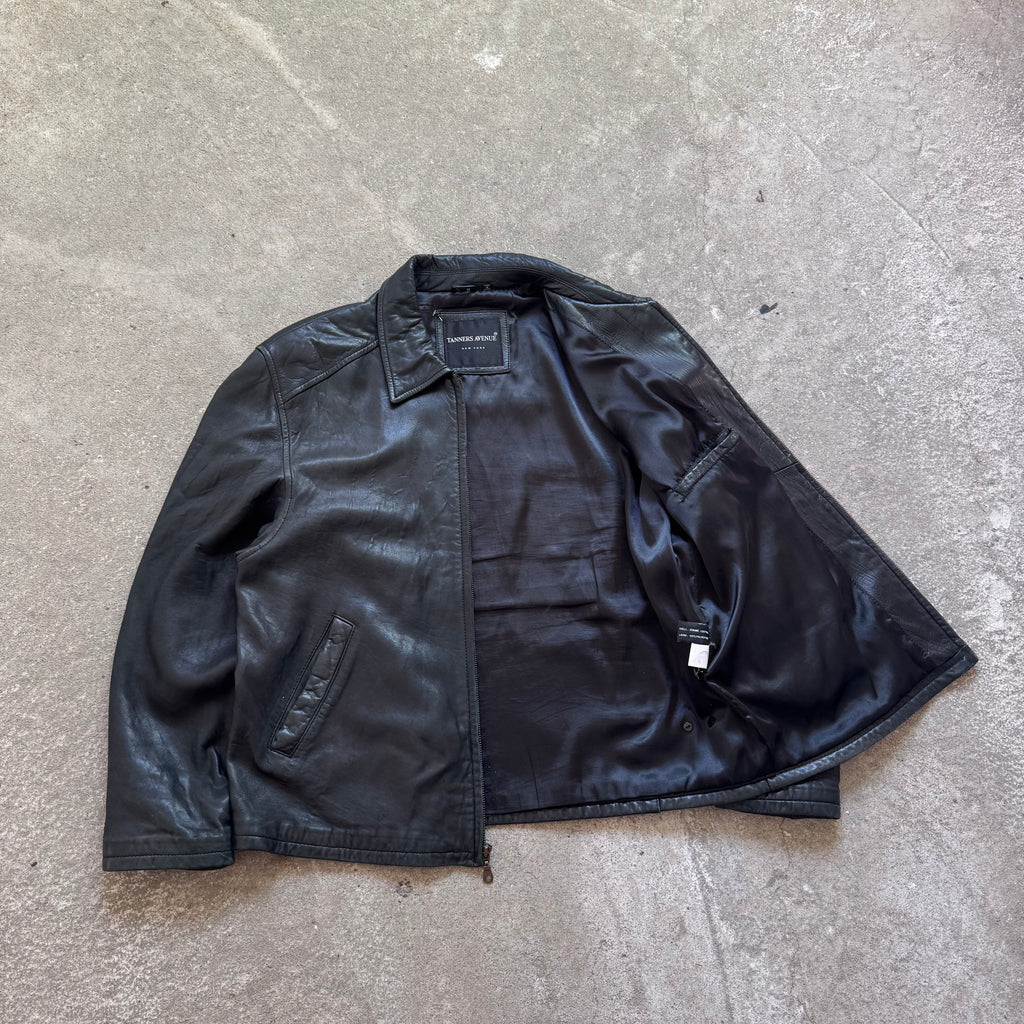 90s/80s genuine leather work jacket - M/L