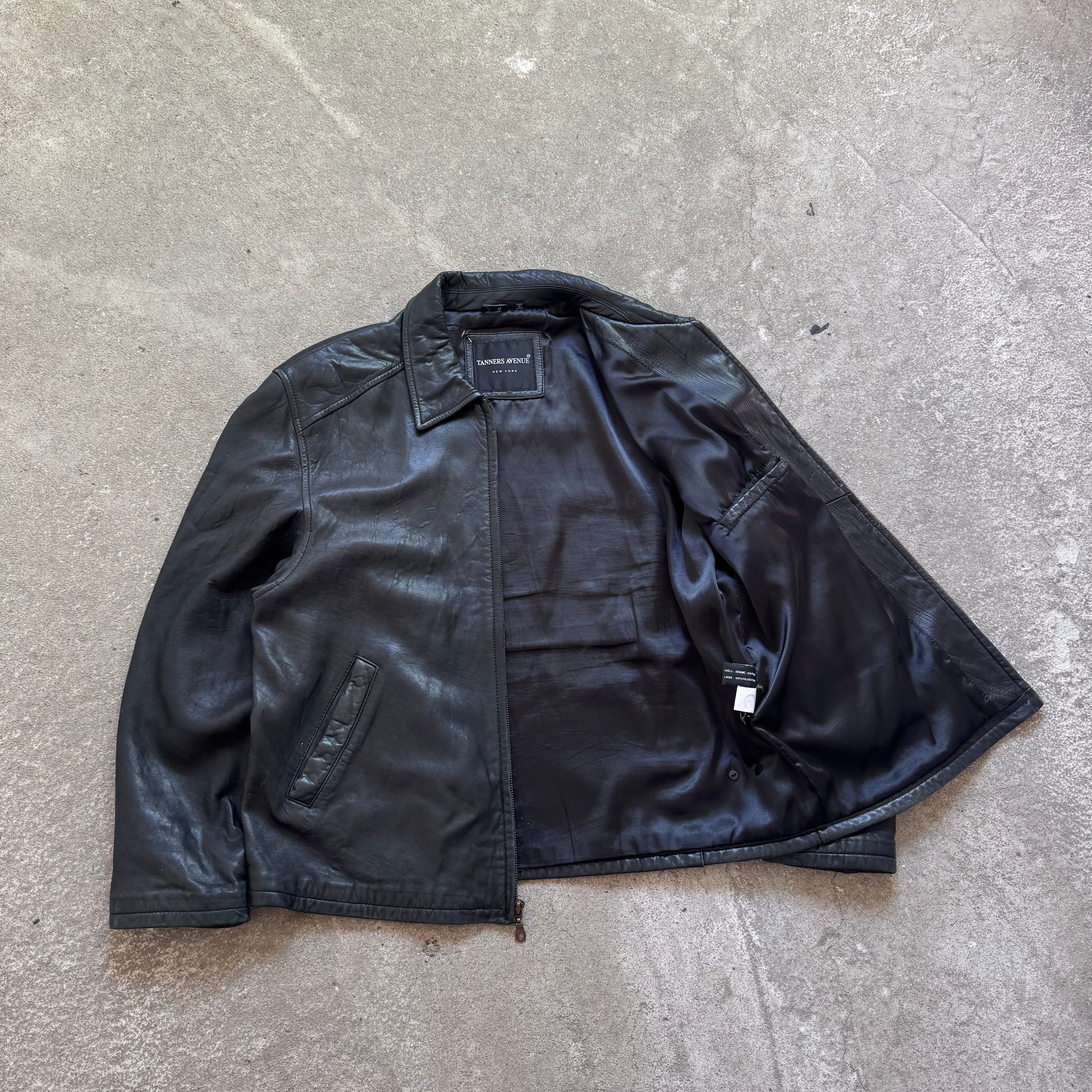 90s/80s genuine leather work jacket - M/L