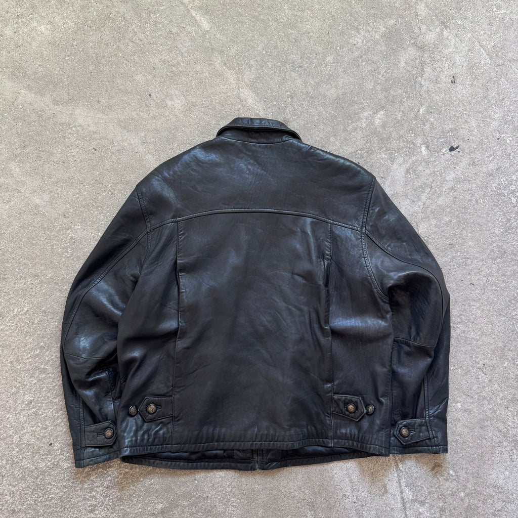 90s/80s genuine leather work jacket - M/L