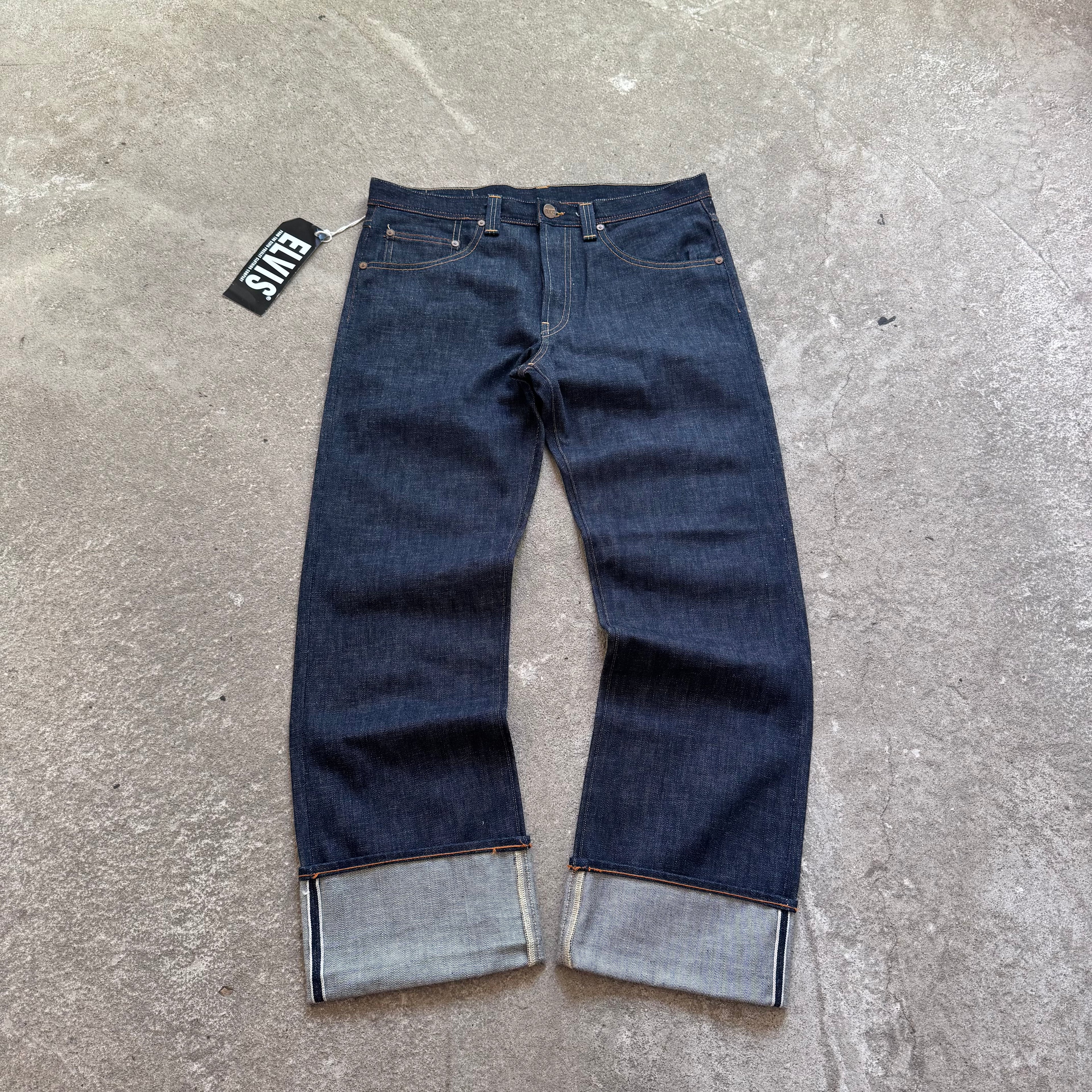 00s elvis wide leg selvedge denim jeans - 36'