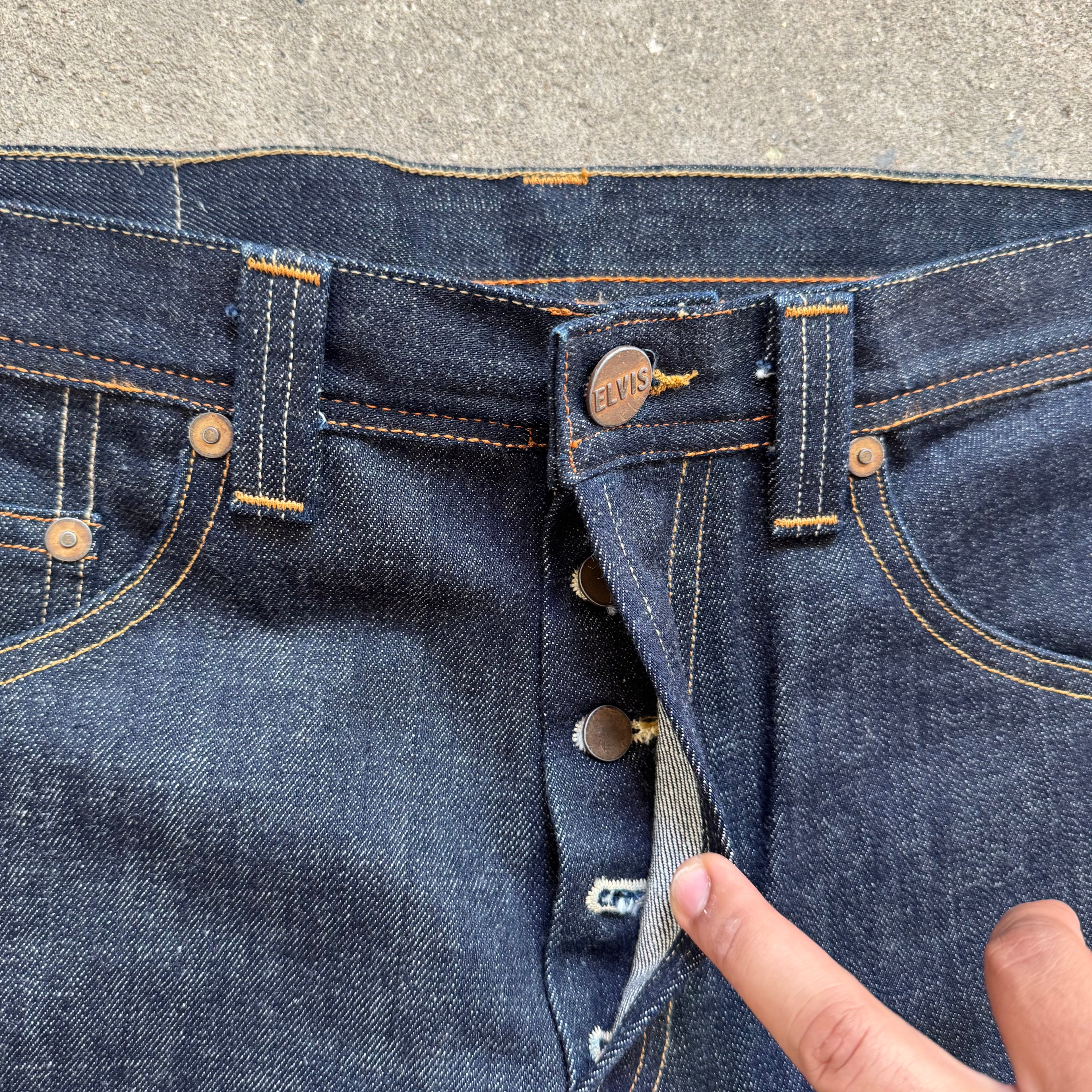 00s elvis wide leg selvedge denim jeans - 36'
