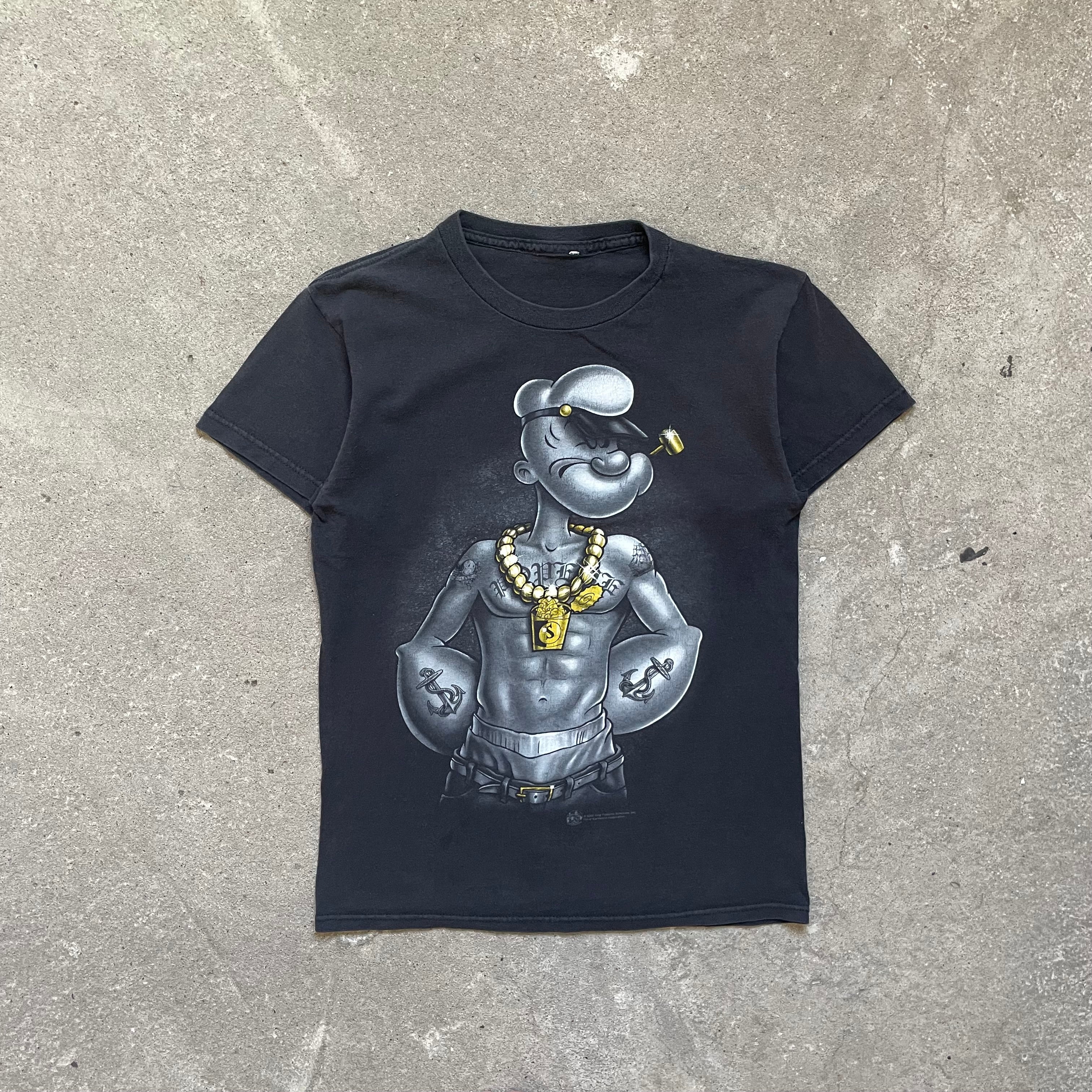 00s thug popeyes two tees - med