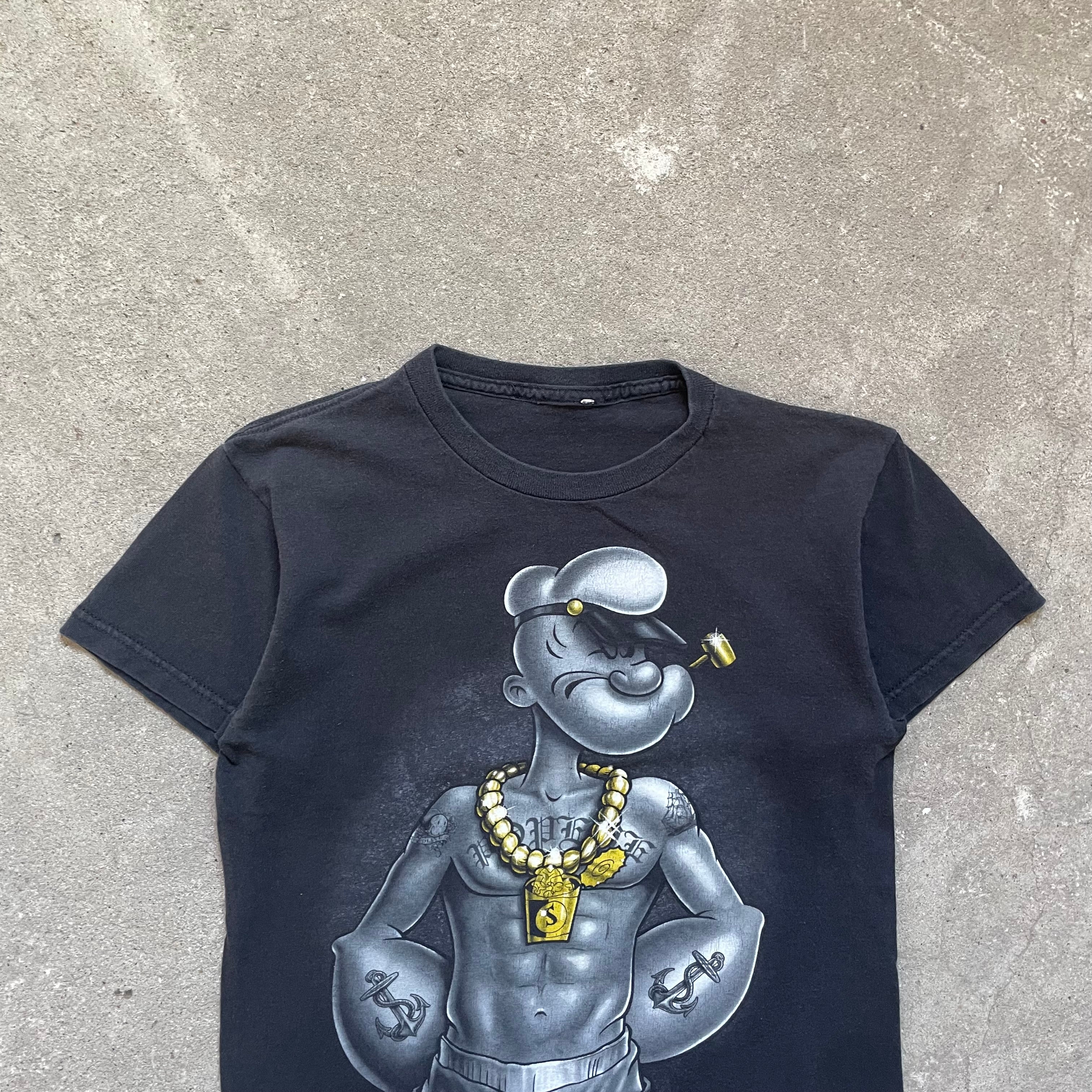 00s thug popeyes two tees - med