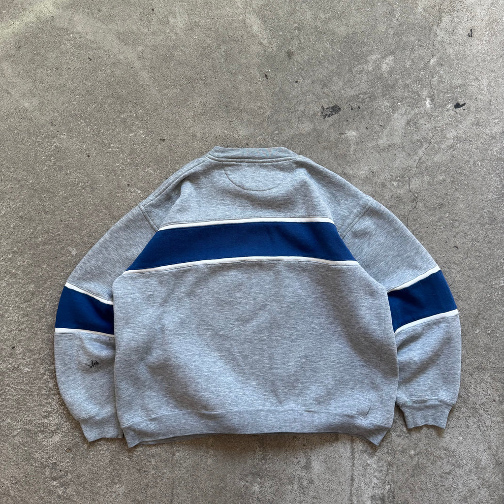 90s grey n blue crewneck - Med/Large