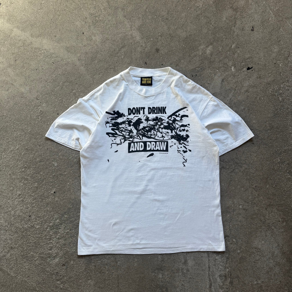 90s dont drink and draw tee - XL