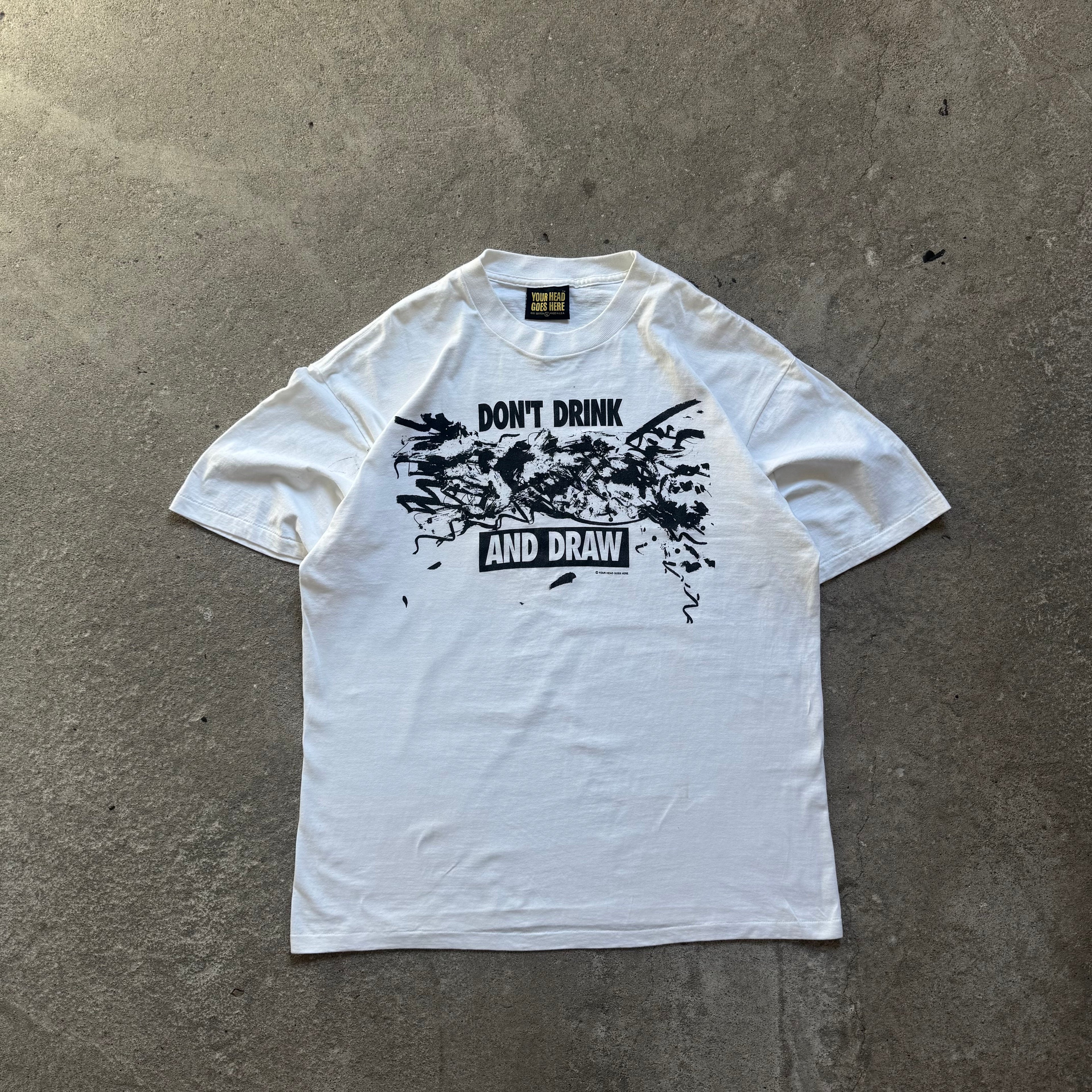 90s dont drink and draw tee - XL