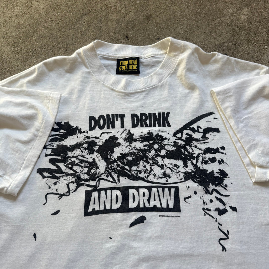 90s dont drink and draw tee - XL