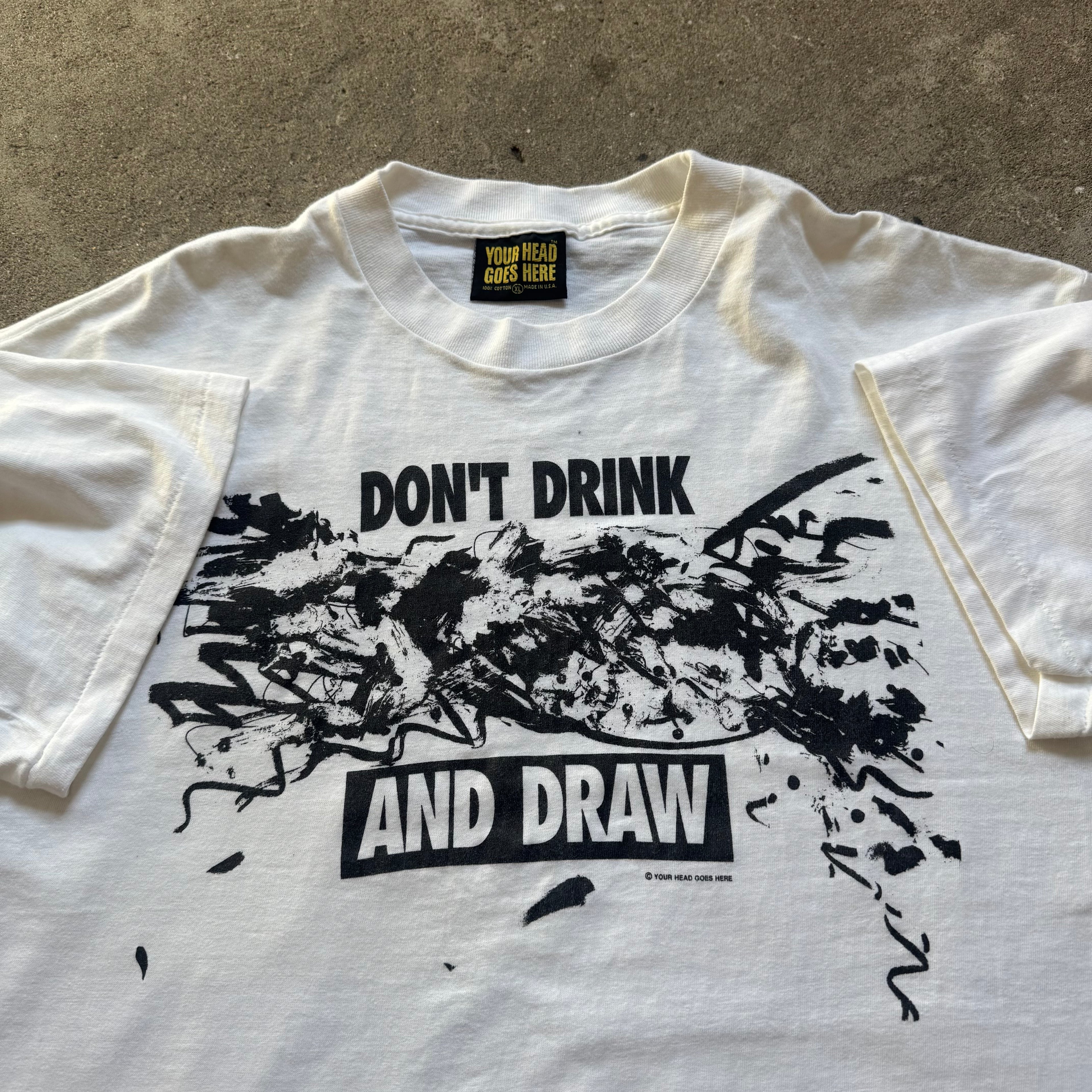 90s dont drink and draw tee - XL