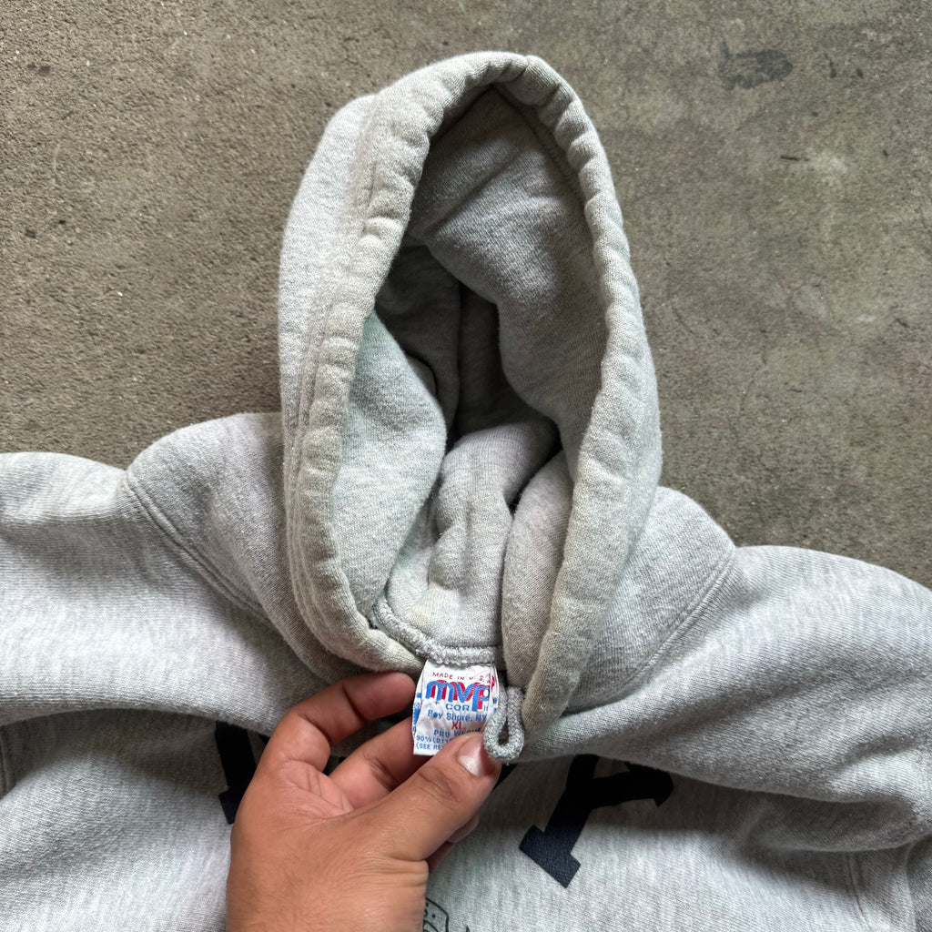 70s navy hoodie reverse weave - XL