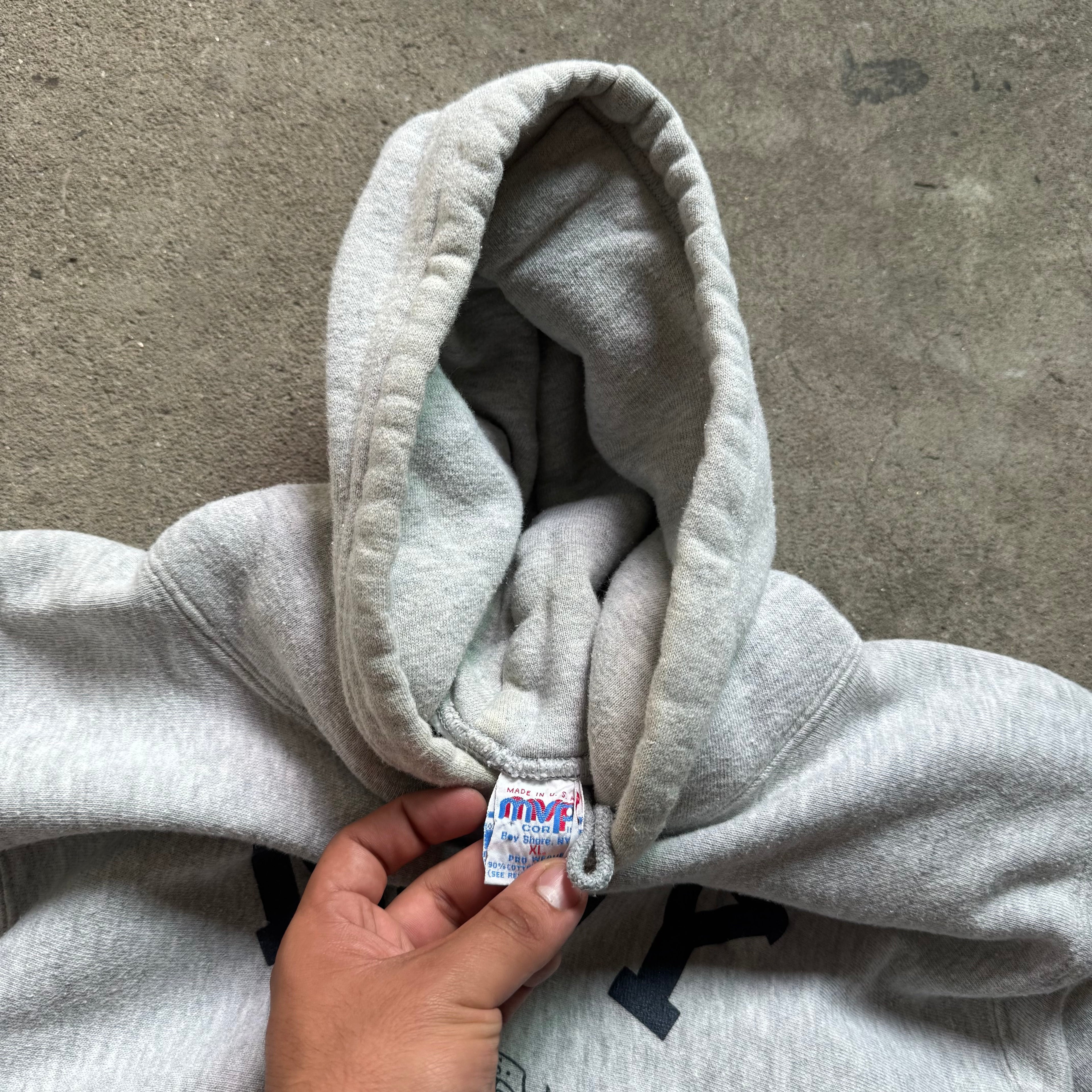 70s navy hoodie reverse weave - XL