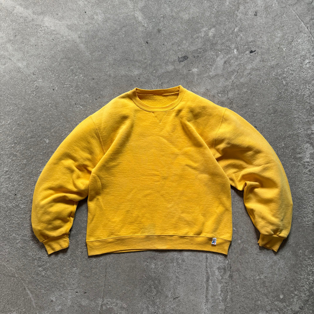 90s russell yellow crewneck - Large
