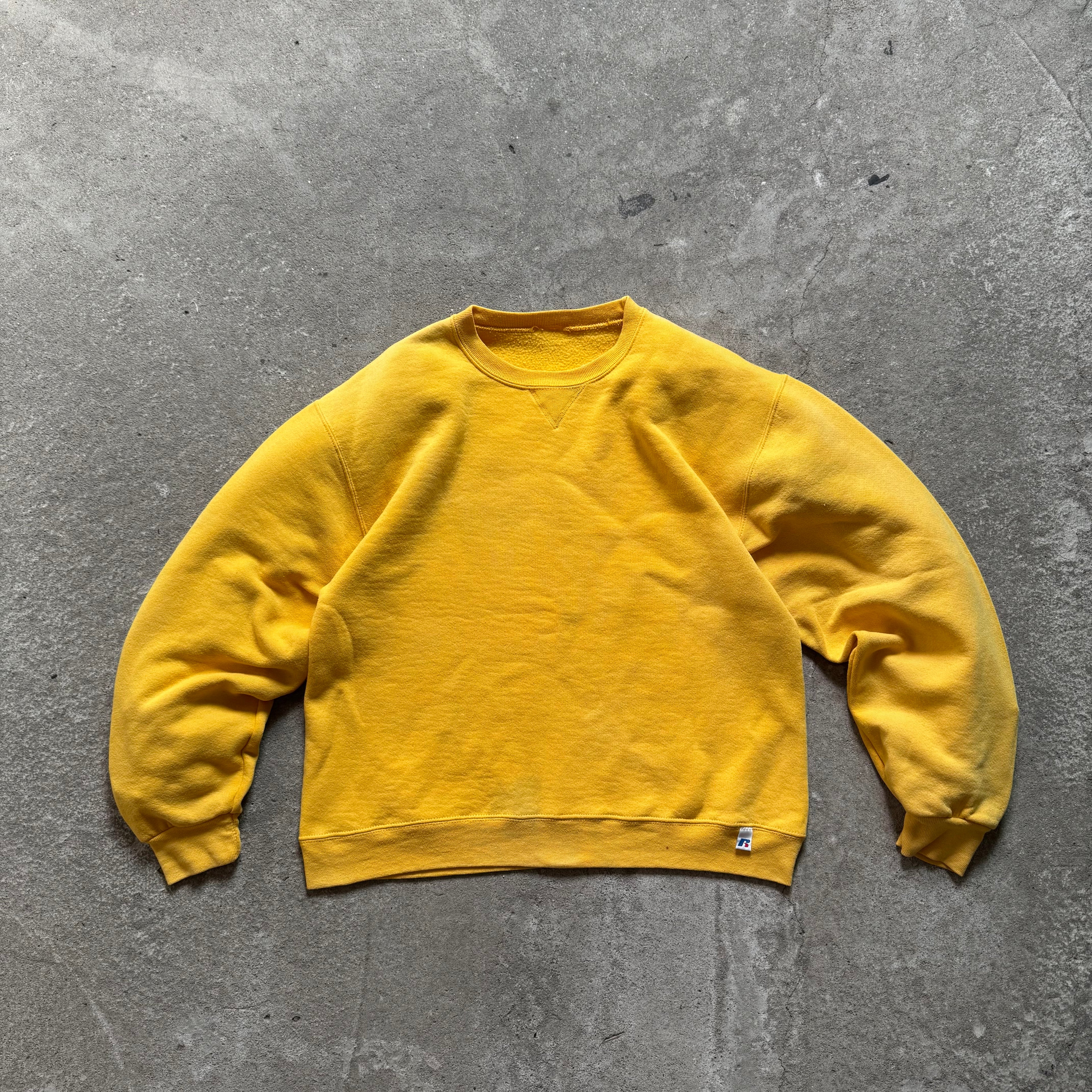 90s russell yellow crewneck - Large