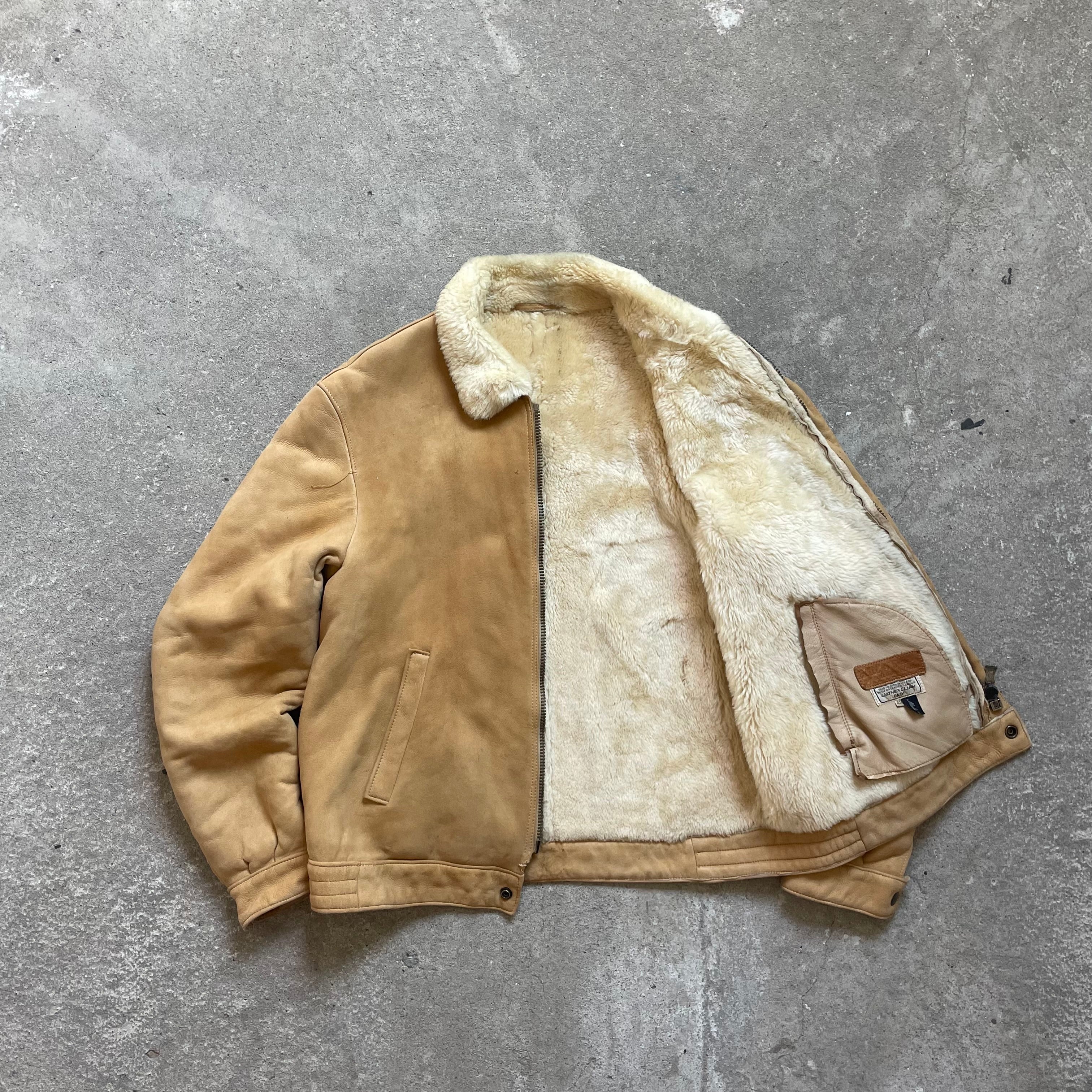 80s lambskin leather jacket - Large