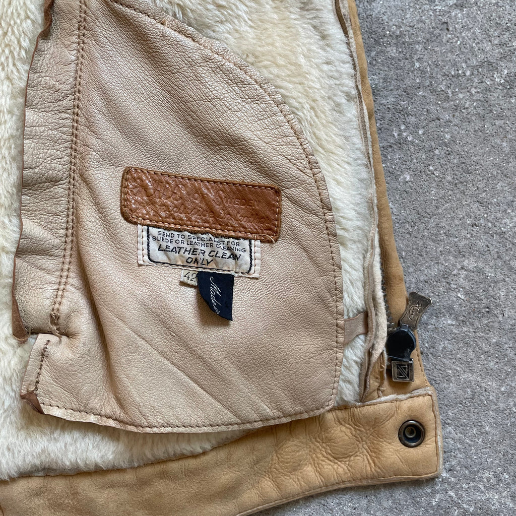 80s lambskin leather jacket - Large