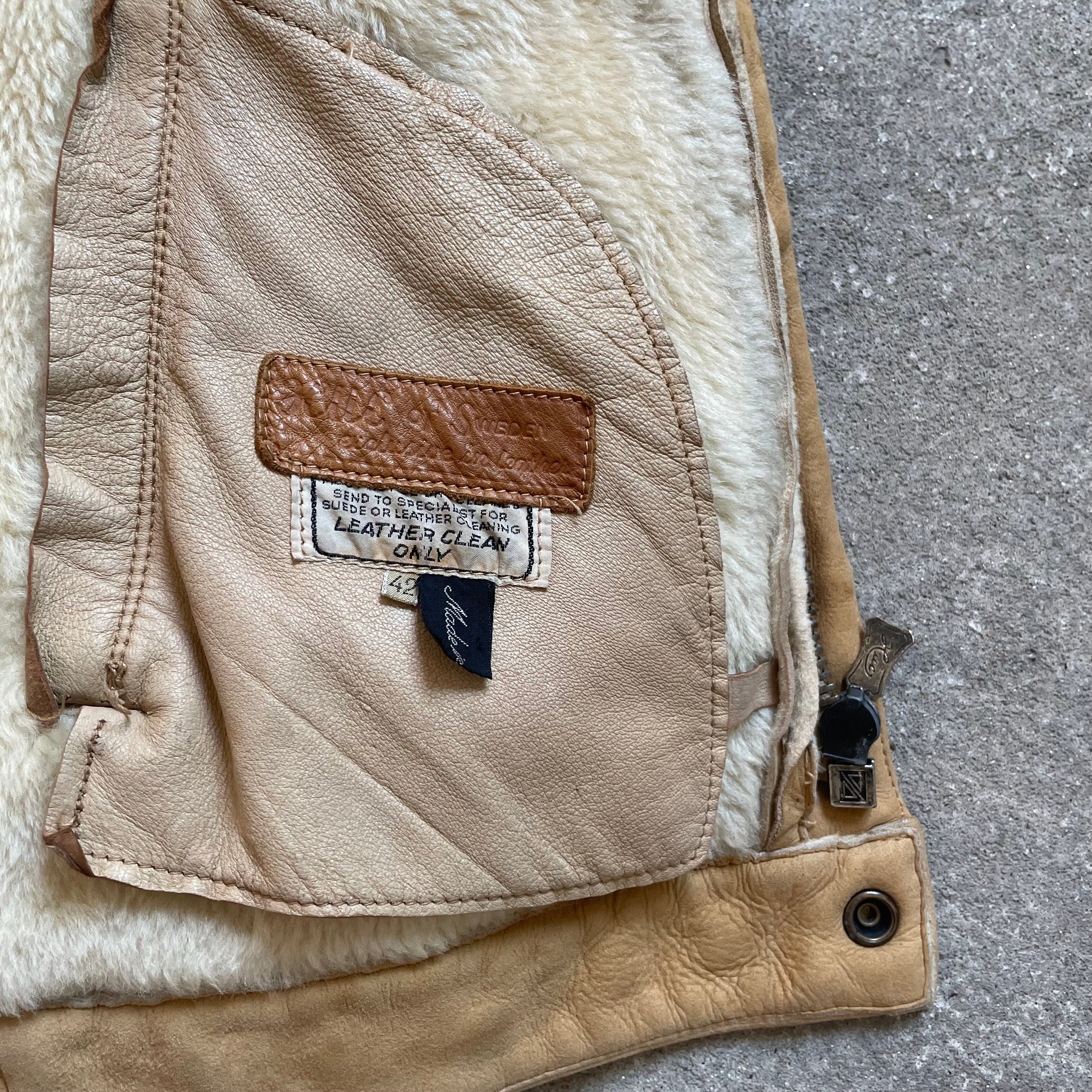 80s lambskin leather jacket - Large