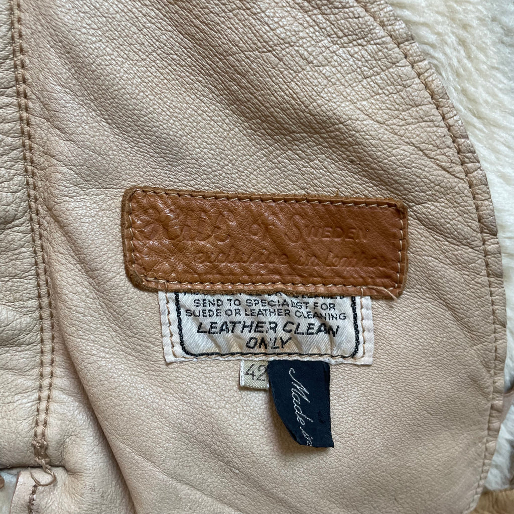 80s lambskin leather jacket - Large