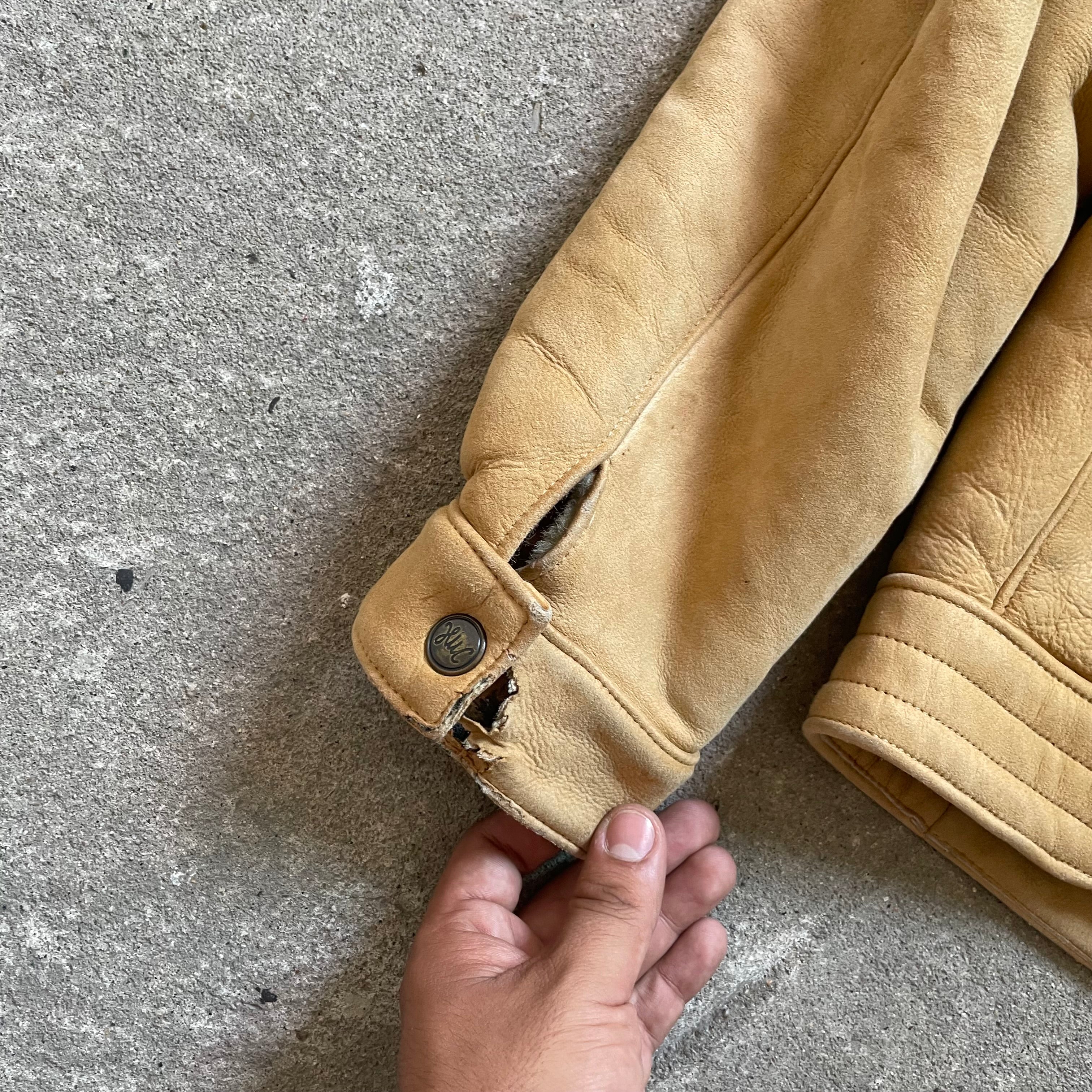 80s lambskin leather jacket - Large